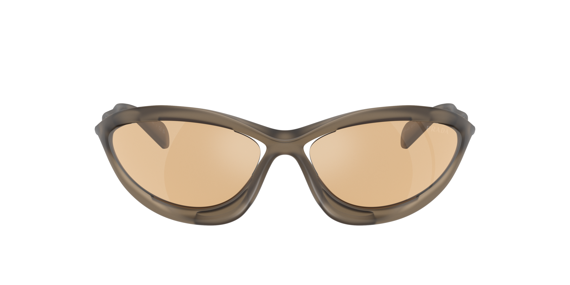 Prada PR A26S XL (63 - 17) with Orange lenses and Brown frame