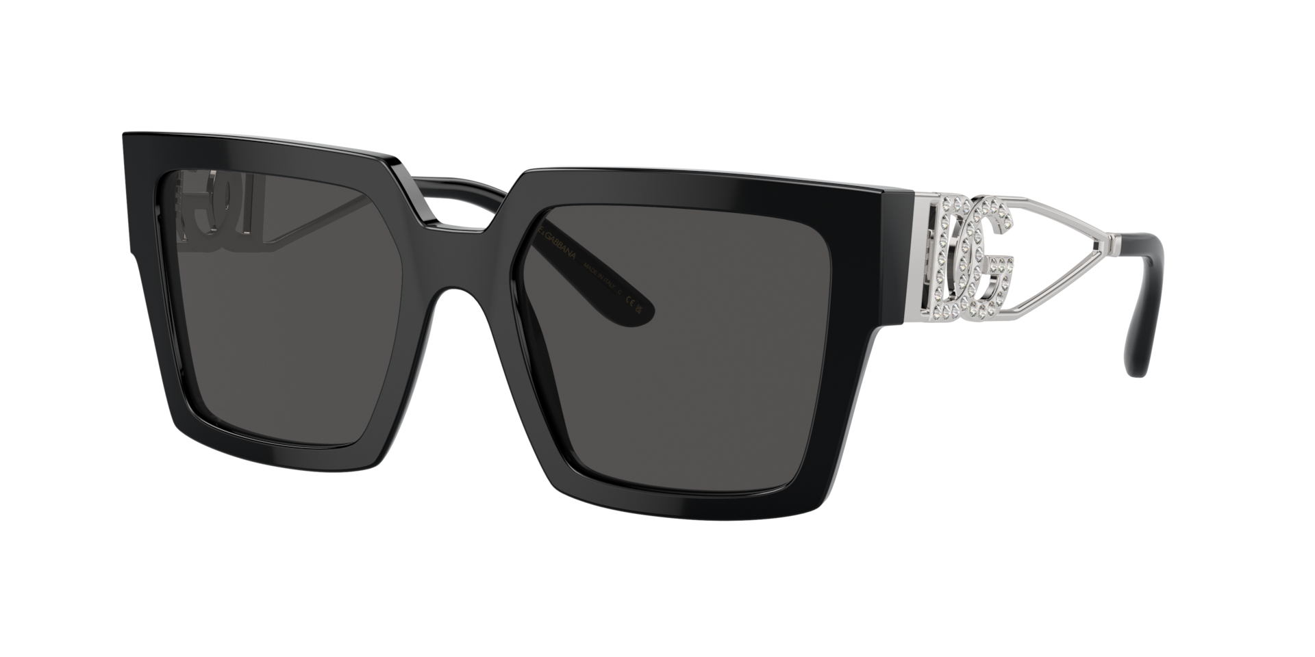 Dolce&Gabbana Frau Sunglass DG4446B - Rahmenfarbe: Schwarz, Linsenfarbe: Dunkelgrau