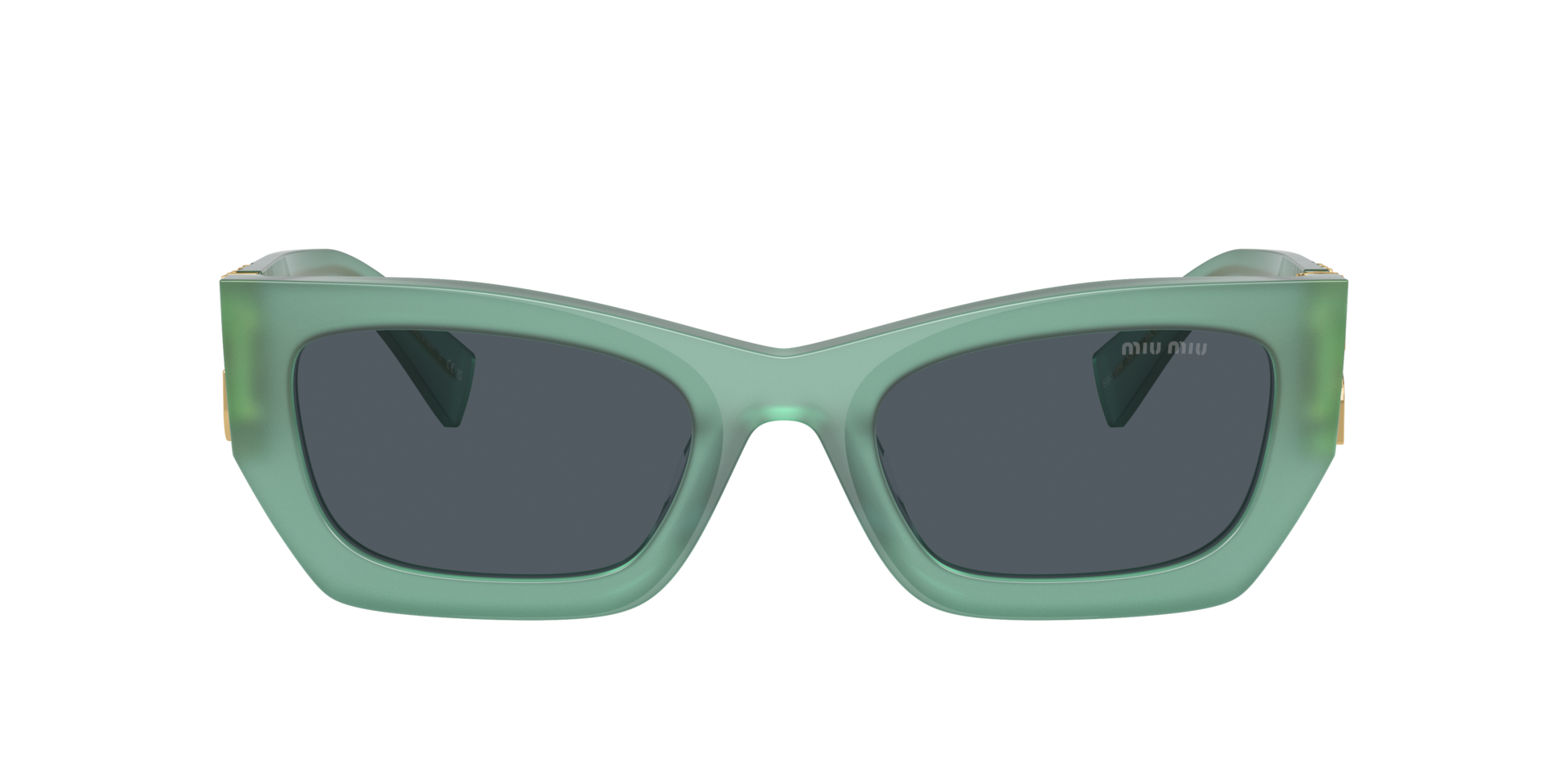NEW Miu Miu MU09WS 19L09T Ivy Opal Dark Grey Rectangle Women Sunglasses Miu Miu MU09WS Rectangle Sunglasses main image 3