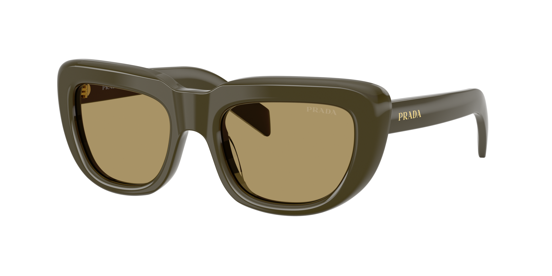 Prada Frau Sunglass PR D07S - Rahmenfarbe: Laurel, Linsenfarbe: Olivgrün