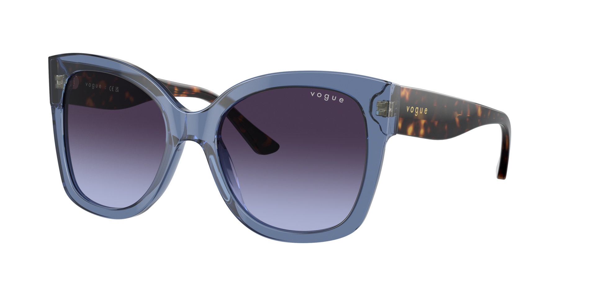 Vogue VO 5338S Panto Sunglasses Acetate Blue 54mm - Image 3