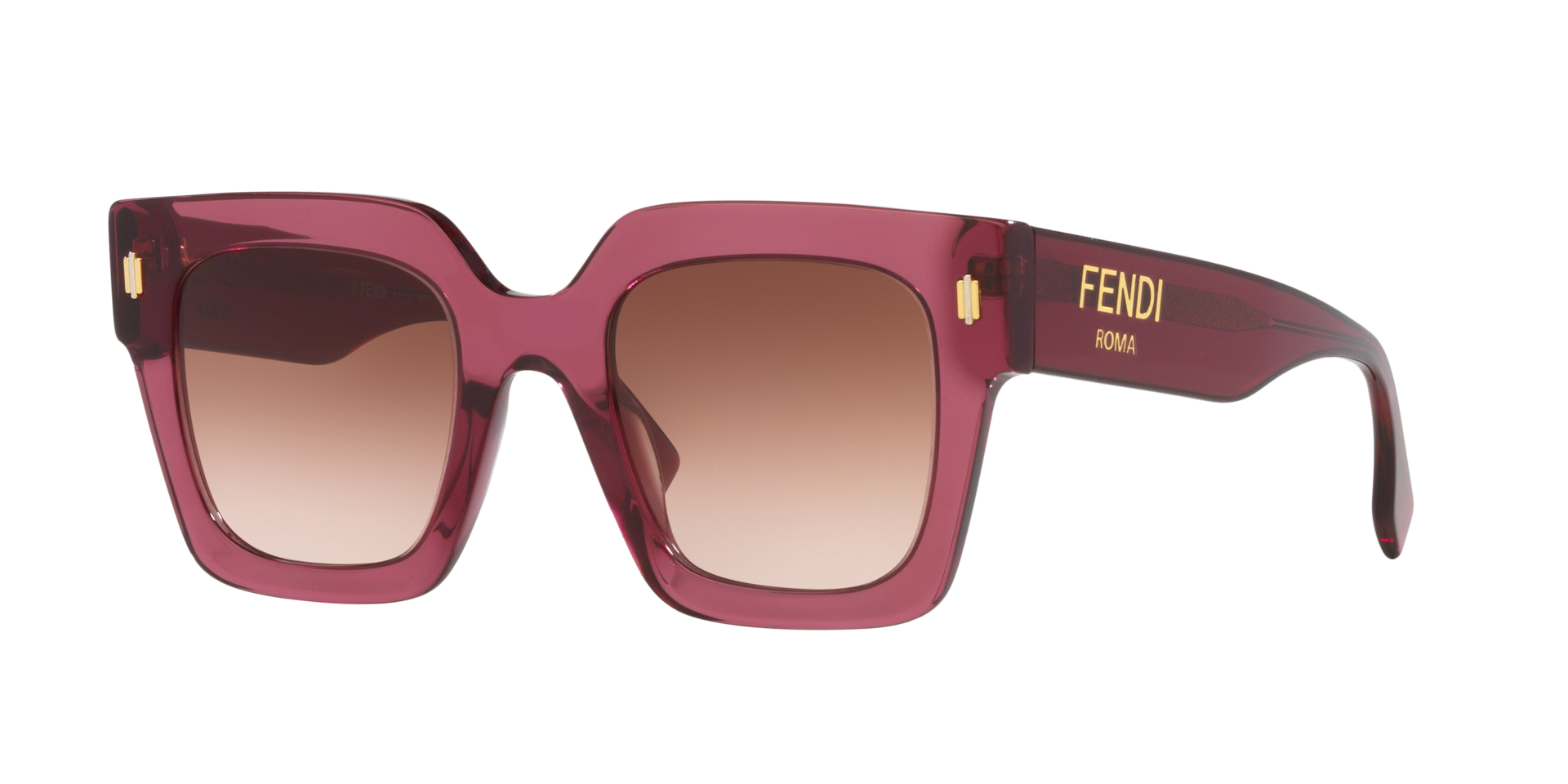 Fendi Femme Sunglass Fendi Roma Fe40101I - Couleur du Monture Pourpre Couleur de Lentille Brun 145 €
