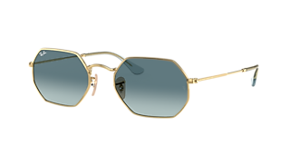 Ray-Ban Round Metal L (53 - 21) with Black lenses and Gold frame