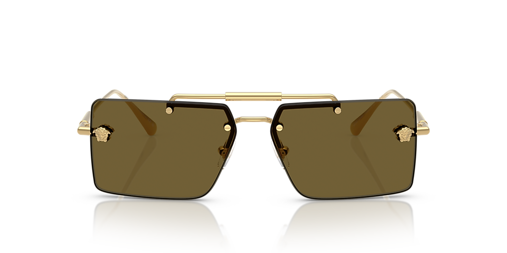 Versace VE2245 L (60 - 13) with Brown lenses and Gold frame