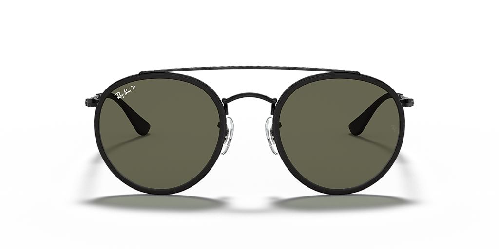 Ray-Ban Round Double Bridge M (51 - 22) with Green lenses and