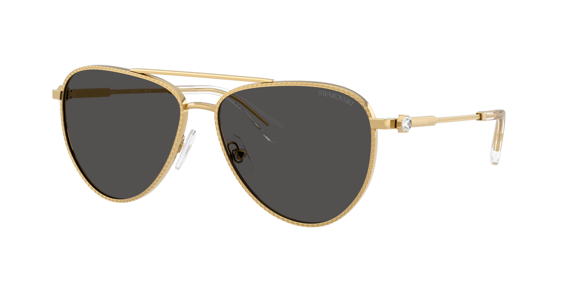 Swarovski Woman Sunglass SK7031 -  Frame color: Gold, Lens color: Dark Grey
