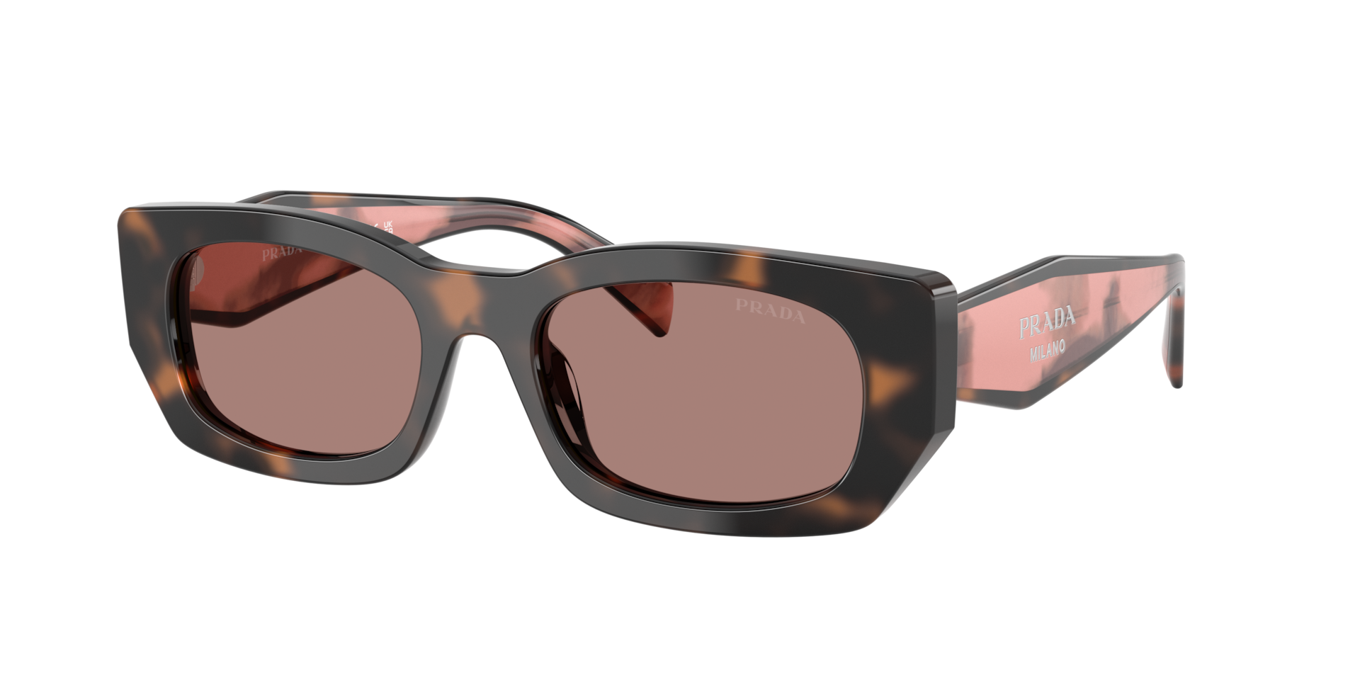 Prada Woman Sunglass PR B05S -  Frame color: Mauve Tortoise, Lens color: Light Brown