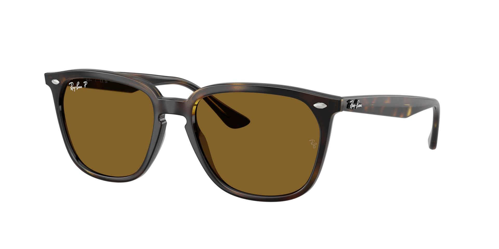 Ray-Ban Unisex Sunglass RB4362 - Frame color: Havana, Lens color: Brown Polarized