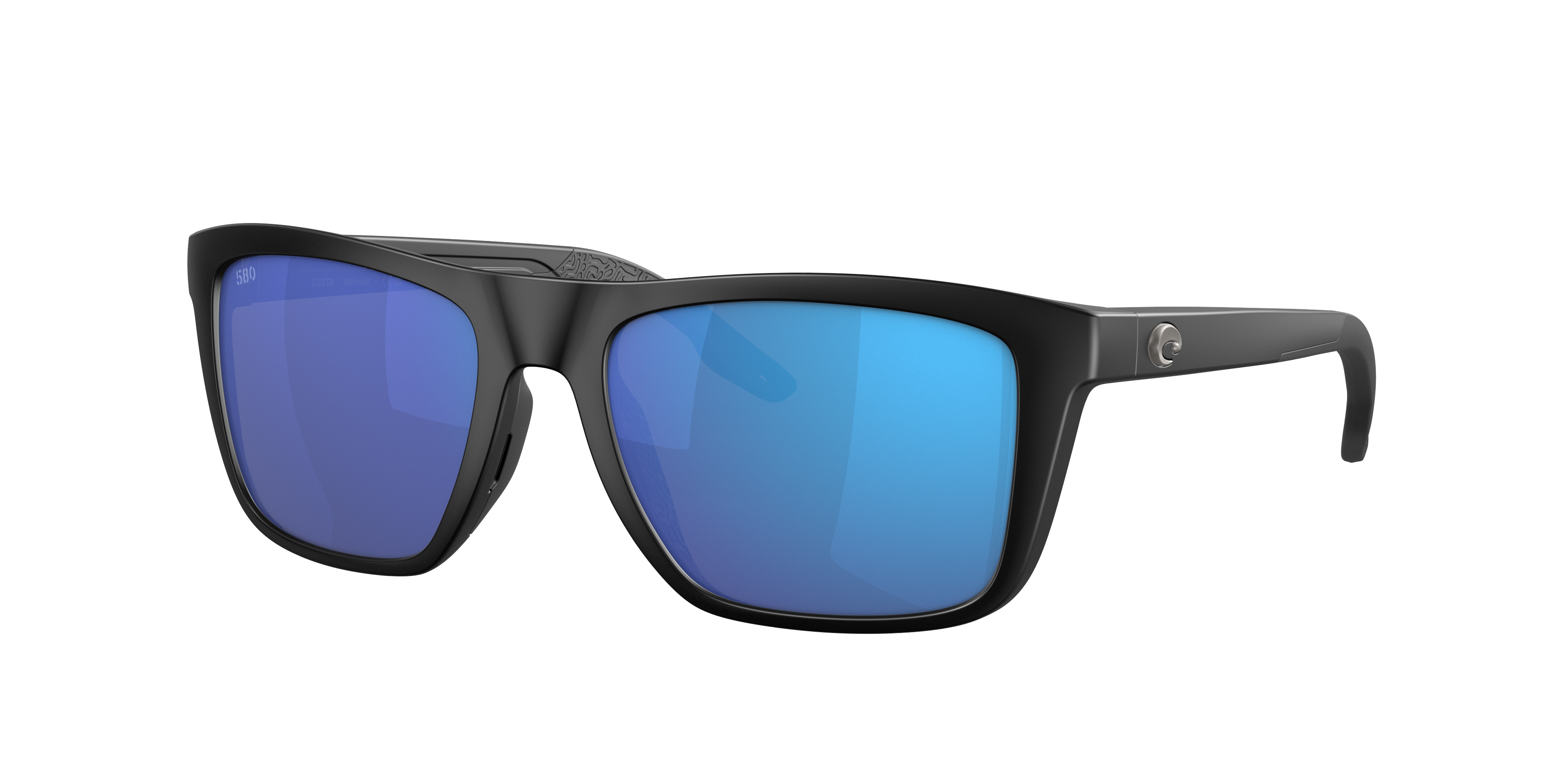 Costa Man Sunglass Mainsail -  Frame color: Matte Black, Lens color: Blue Mirror
