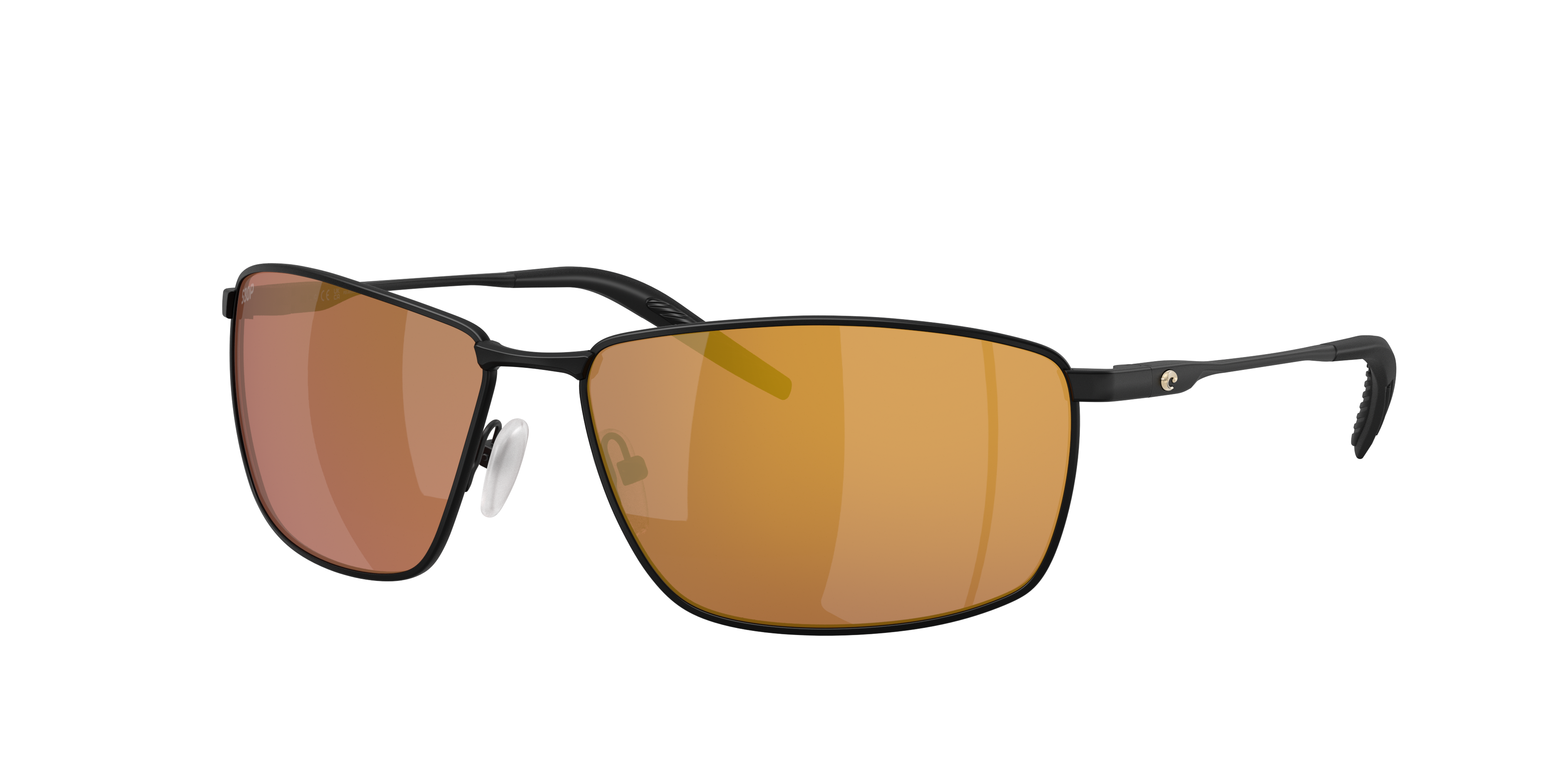 Costa Man Sunglass Turret -  Frame color: Satin Black, Lens color: Gold Mirror