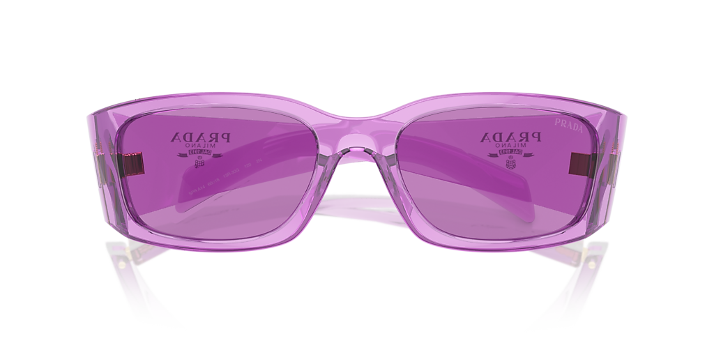 Prada PR A14S L (60 - 18) with Violet lenses and Transparent frame