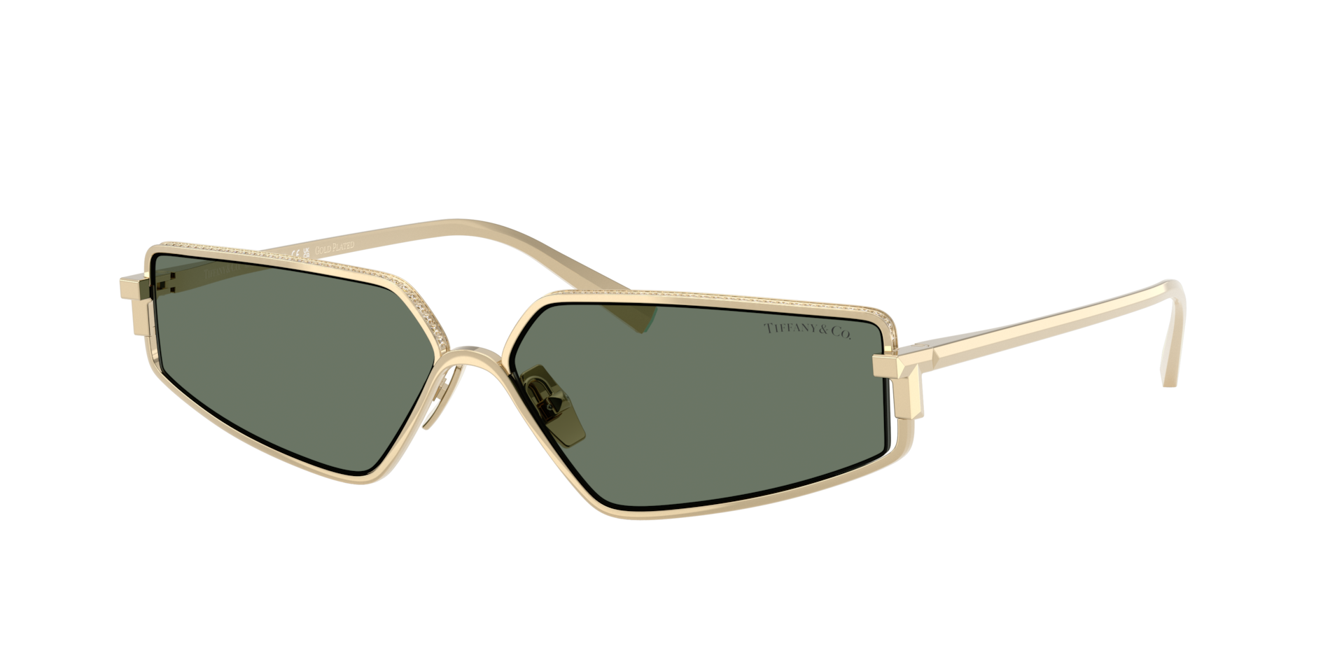 Tiffany & Co. Unisex Sunglass TF3113KB -  Frame color: Pale Gold Plated, Lens color: Dark Green