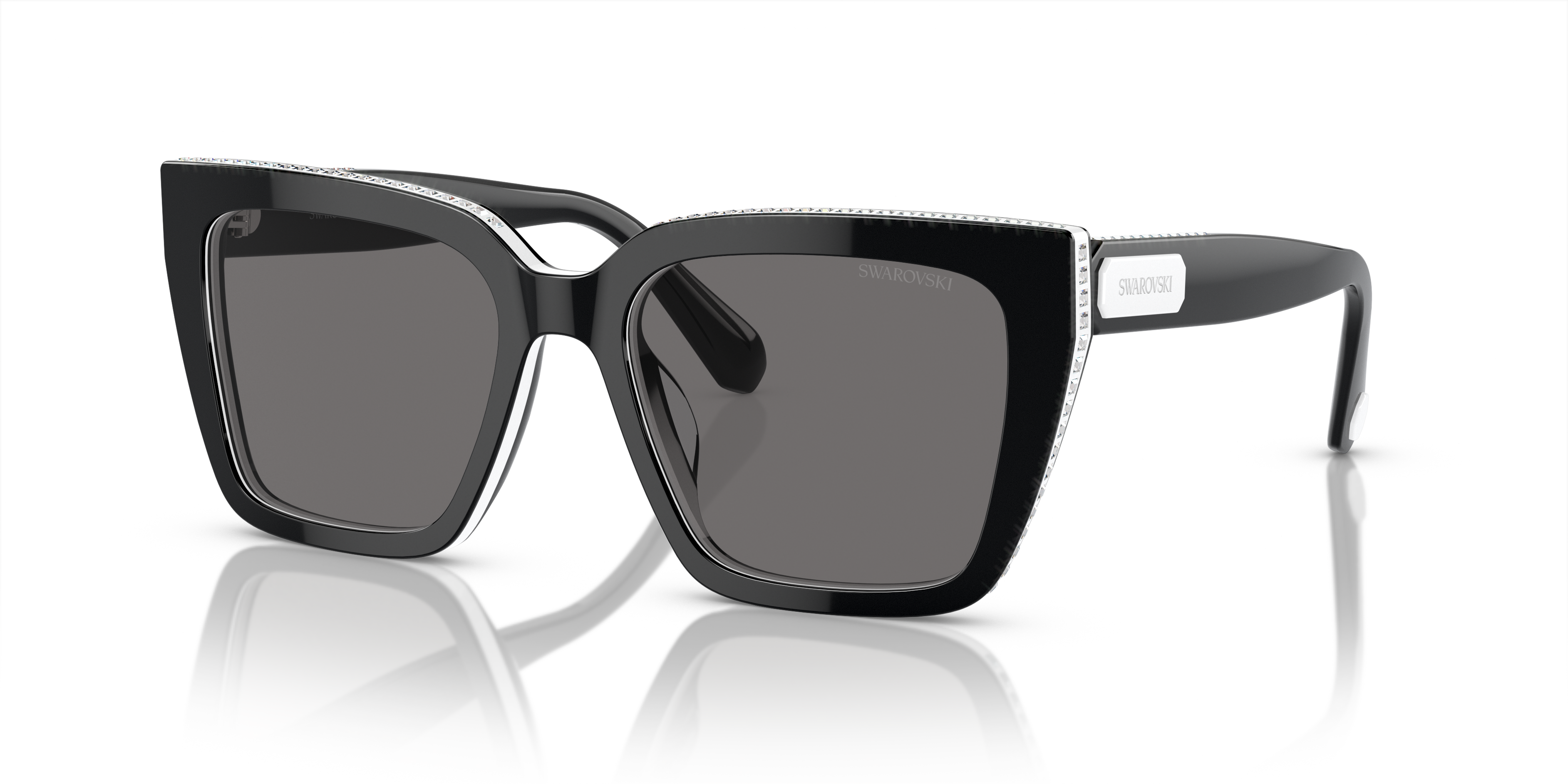 Swarovski SK6013 S (54 - 18) com Lentes Cinza e Armação Preto