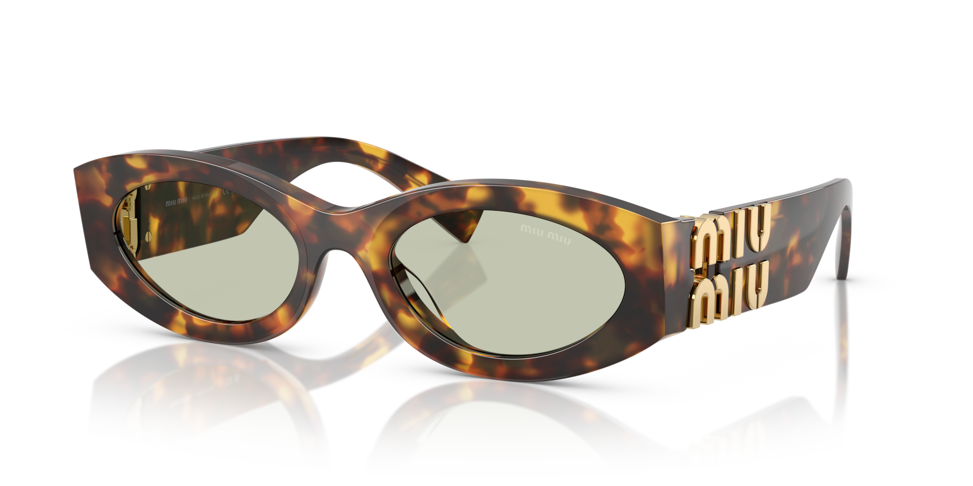 Miu Miu 0MU 11WS XL (54 - 21) with Green lenses and Tortoise frame