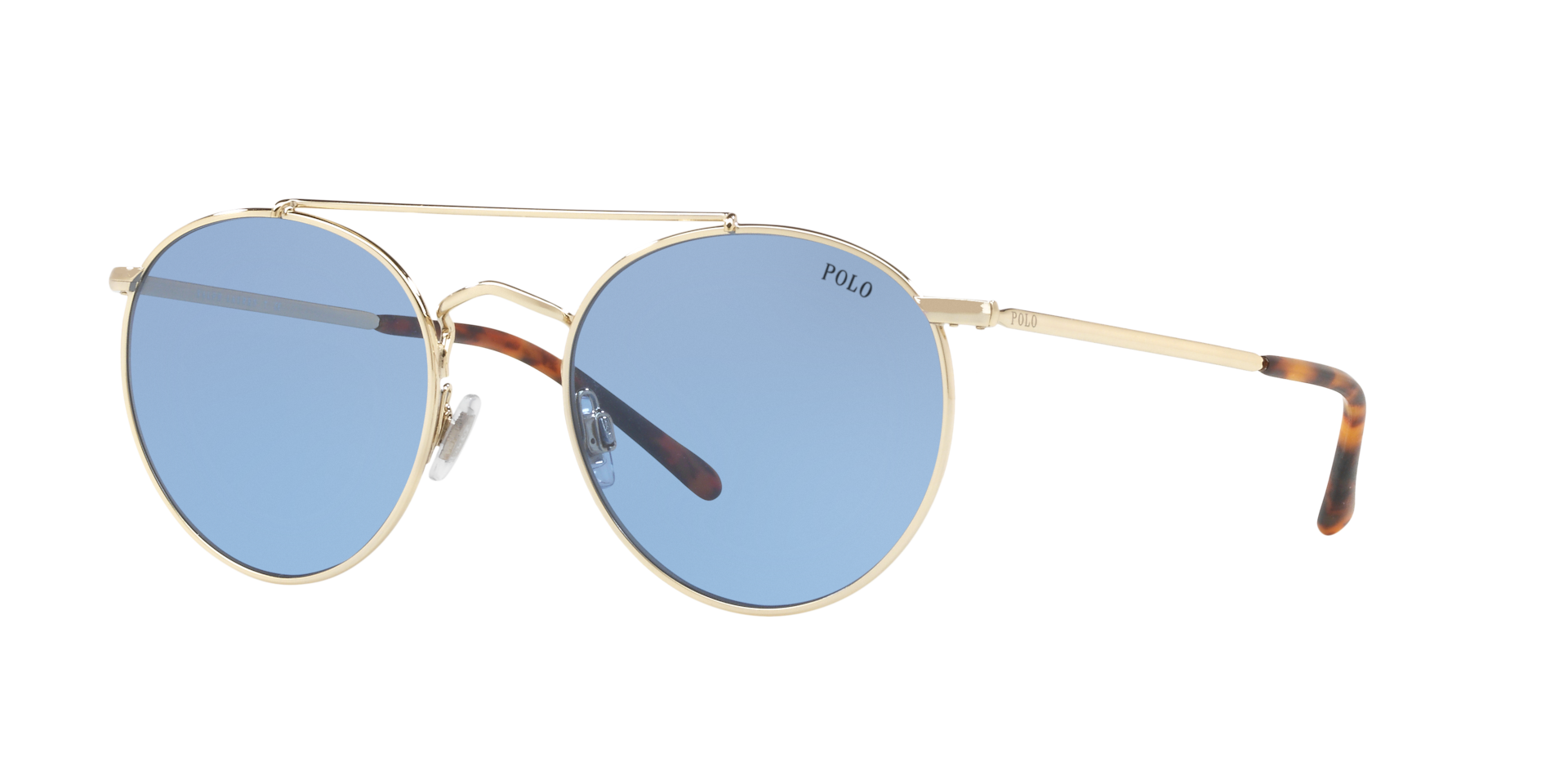 Polo Ralph Lauren Man Sunglass PH3114 -  Frame color: Shiny Pale Gold, Lens color: Light Blue