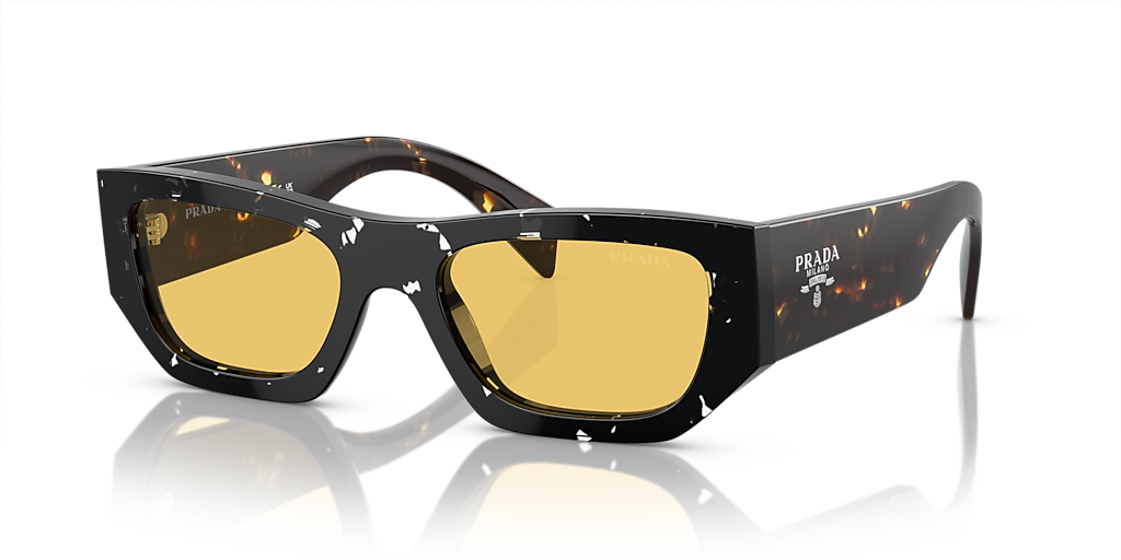 Prada PR A01S M (53 - 20) with Yellow lenses and Brown frame