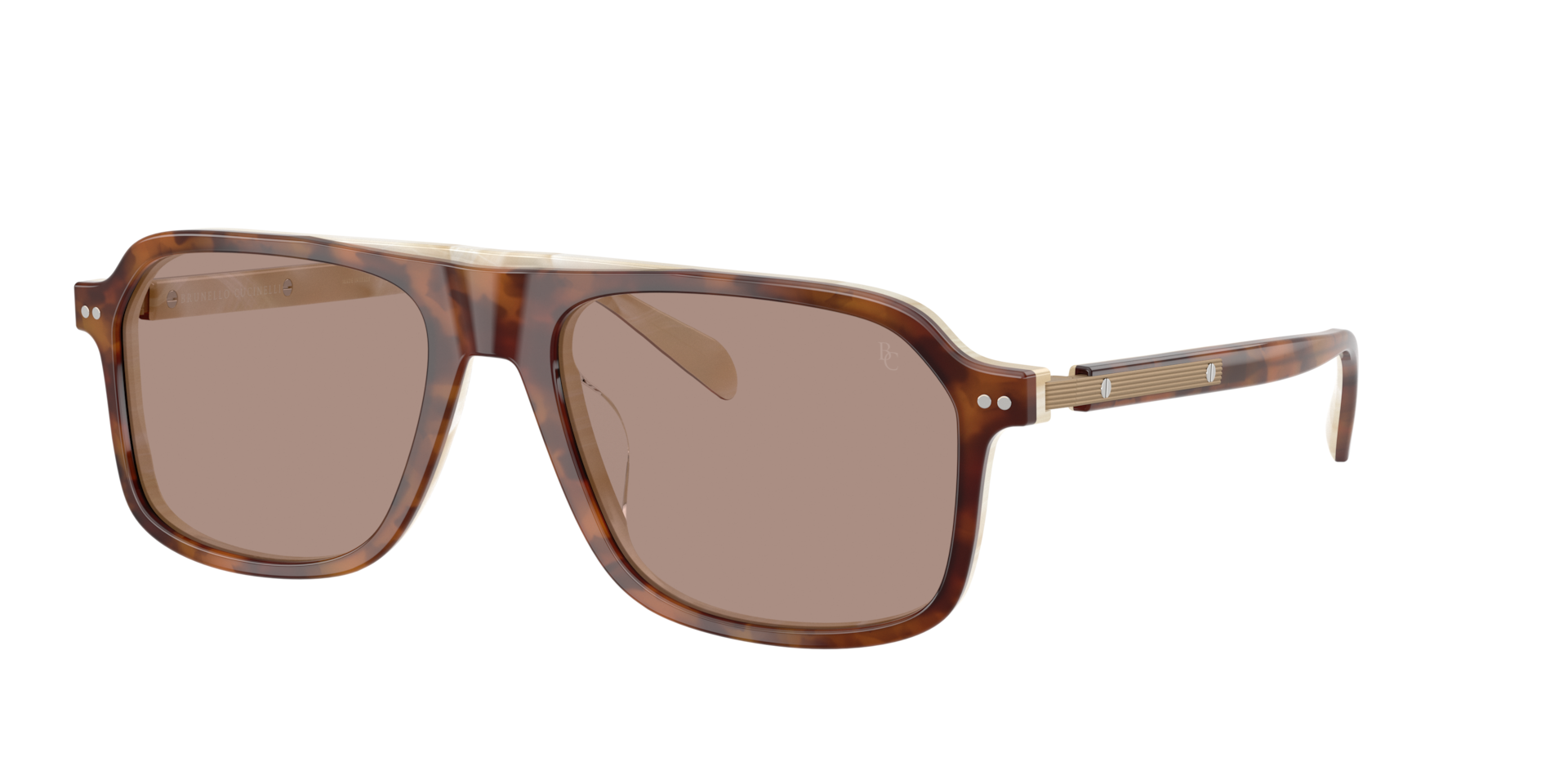Brunello Cucinelli Man Sunglass BC4030S - Frame color: Havana Sigaro/Panama, Lens color: Uva