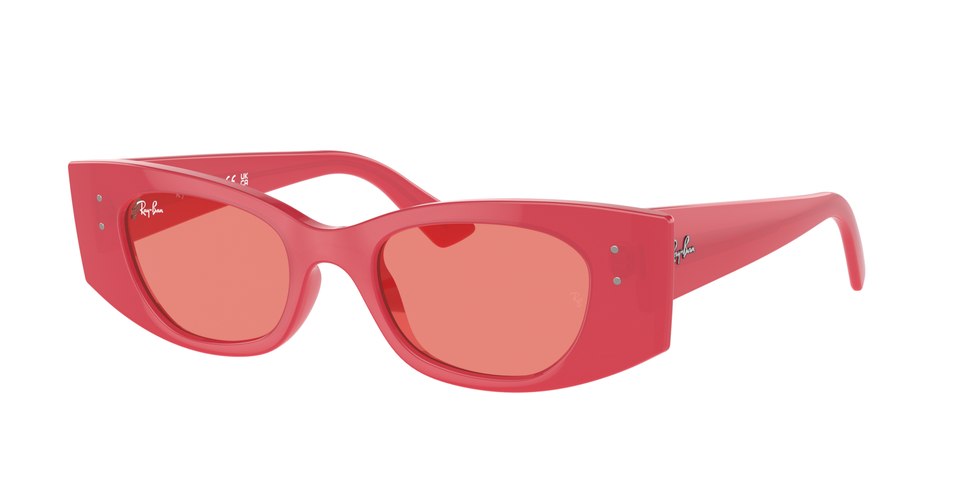 RAY-BAN Unisex Sunglasses Kat Bio-Based  -  Frame color: Red Cherry, Lens color: Pink