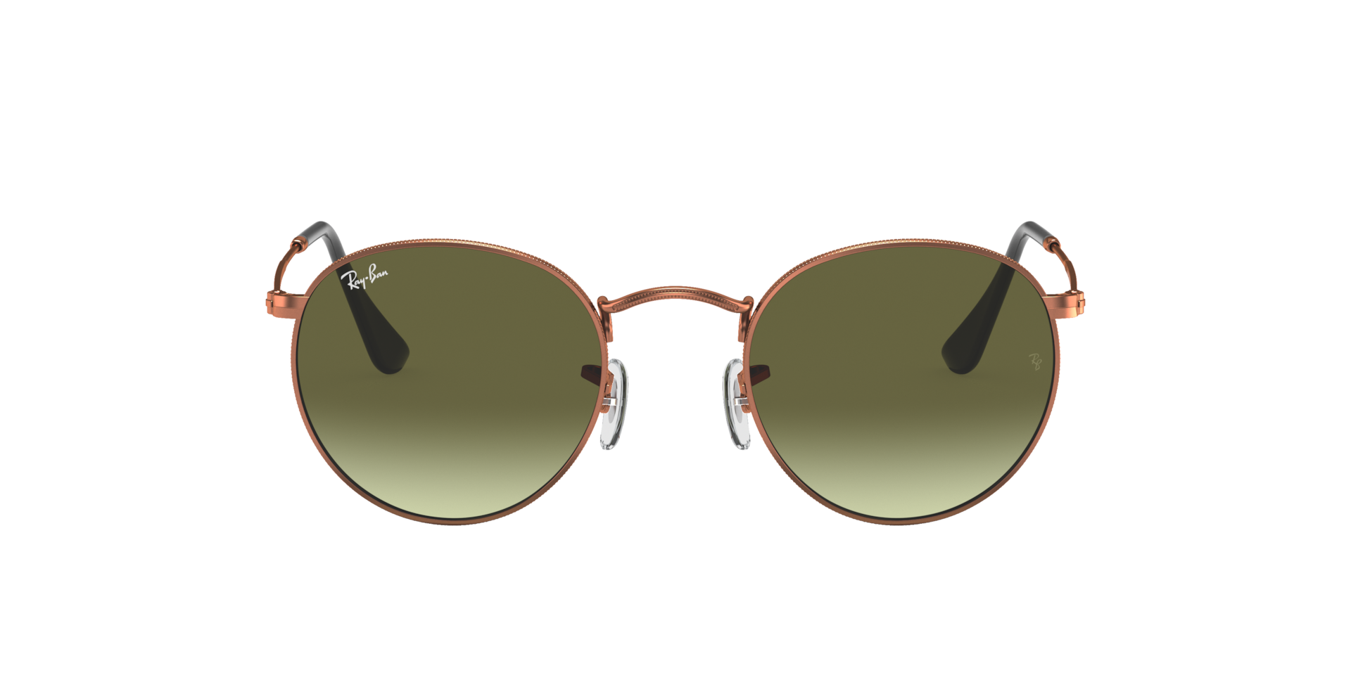 Bombdy9 　Ray-Ban RB3447 ROUND L ゴ Ray-Ban Round Metal S (50 - 21) with Green lenses and Copper frame