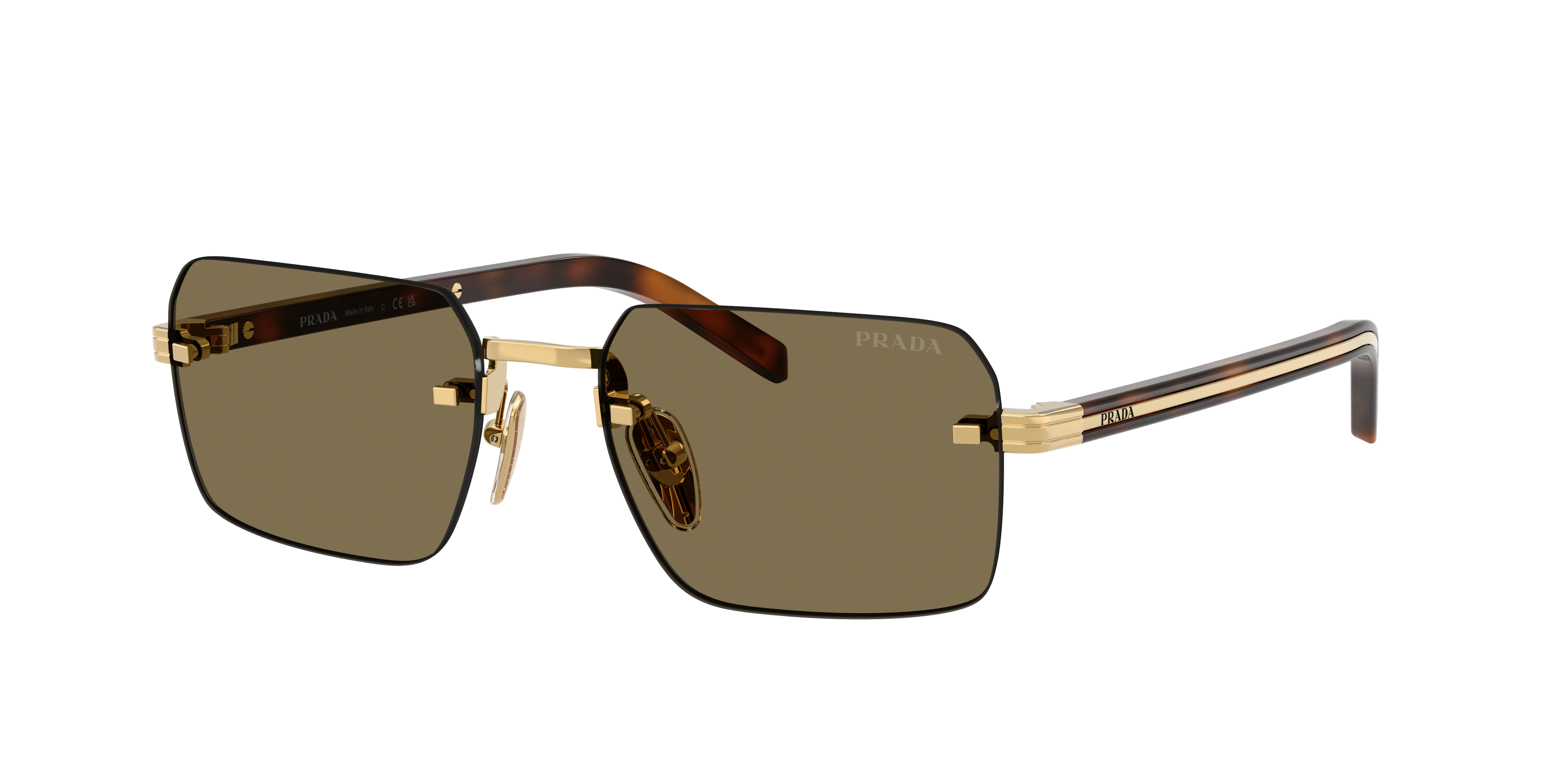 Prada PR D55S S (55 - 19) with Brown lenses and Gold frame