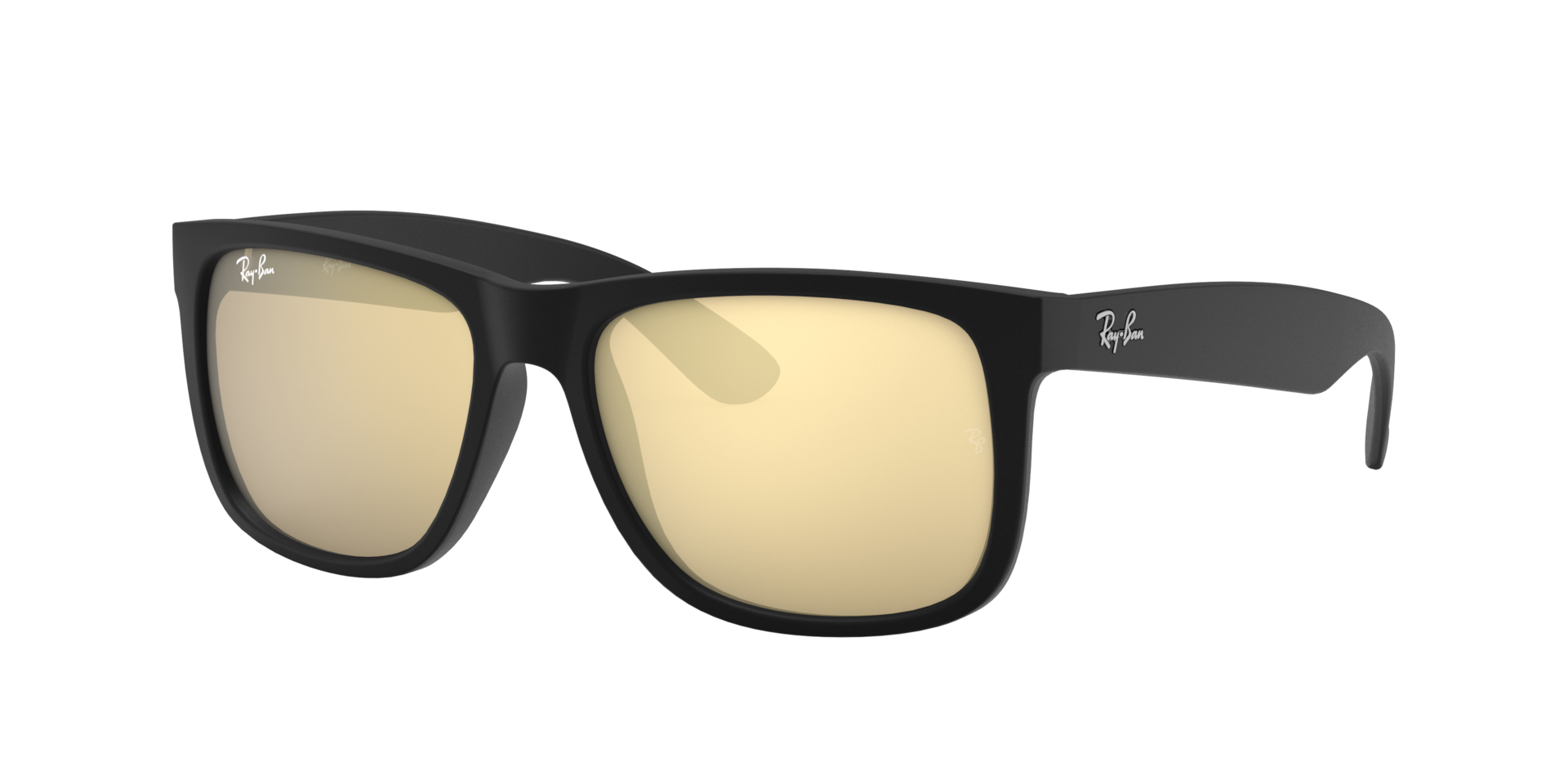 Ray-Ban Homme Sunglass Justin Color Mix - Couleur du Monture Caoutchouc noir Couleur de Lentille Or effet miroir 126 €