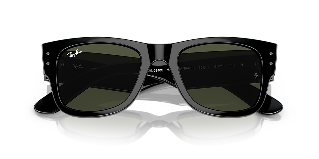 Ray-Ban Mega Wayfarer M (51 - 21) with Green lenses and Black