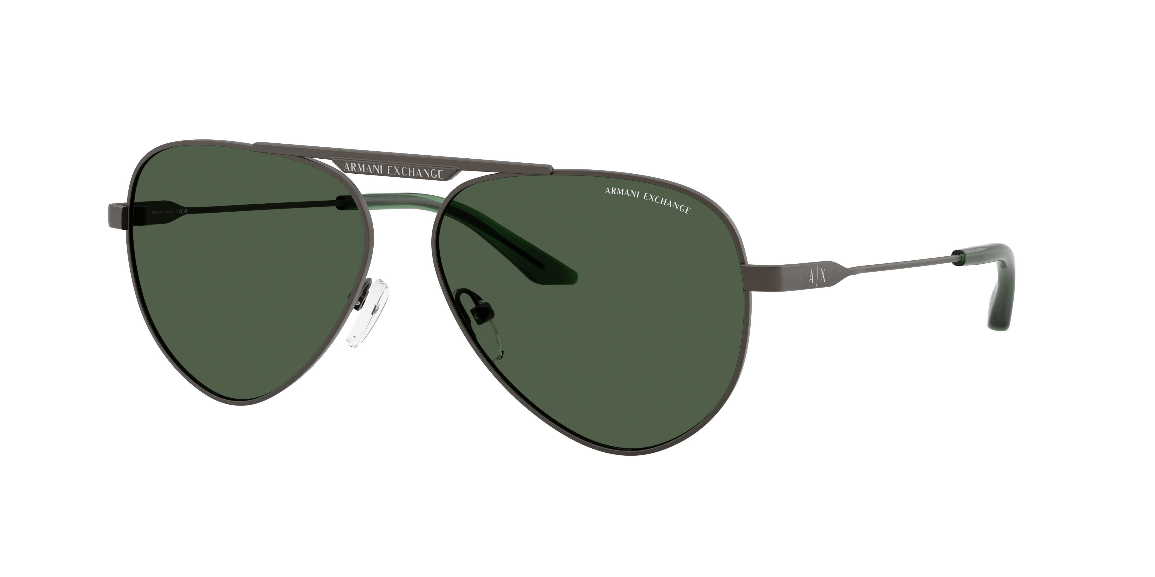 Armani Exchange Unisex Sunglass AX2060S -  Frame color: Matte Grey, Lens color: Dark Green