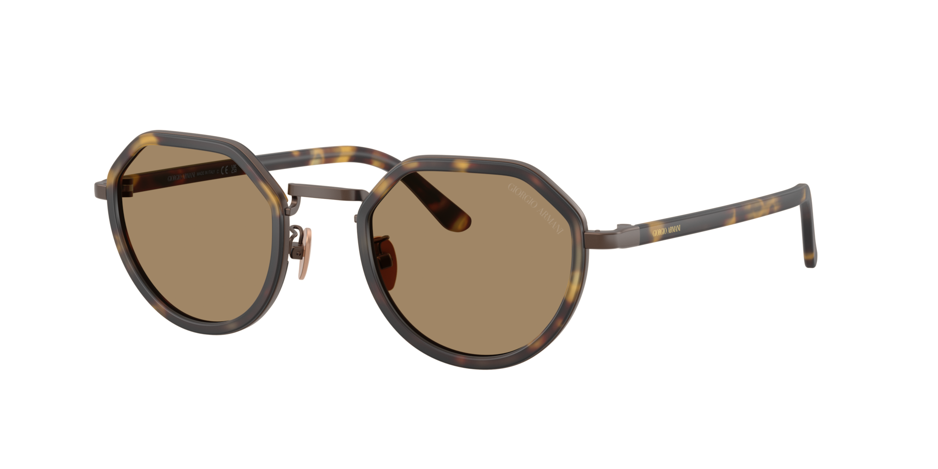 Giorgio Armani Yellow/Brown Ar6181 640573 Man Sunglasses Metal Round Normal - Image 2
