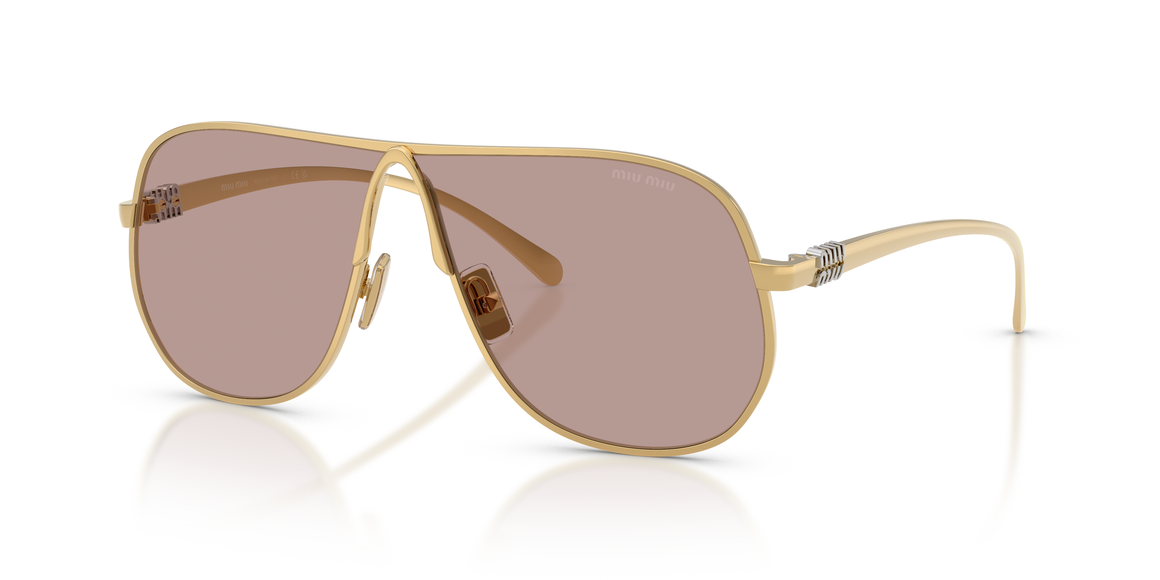 Miu Miu MU A56S L (66 - 02) with Violet lenses and Gold frame