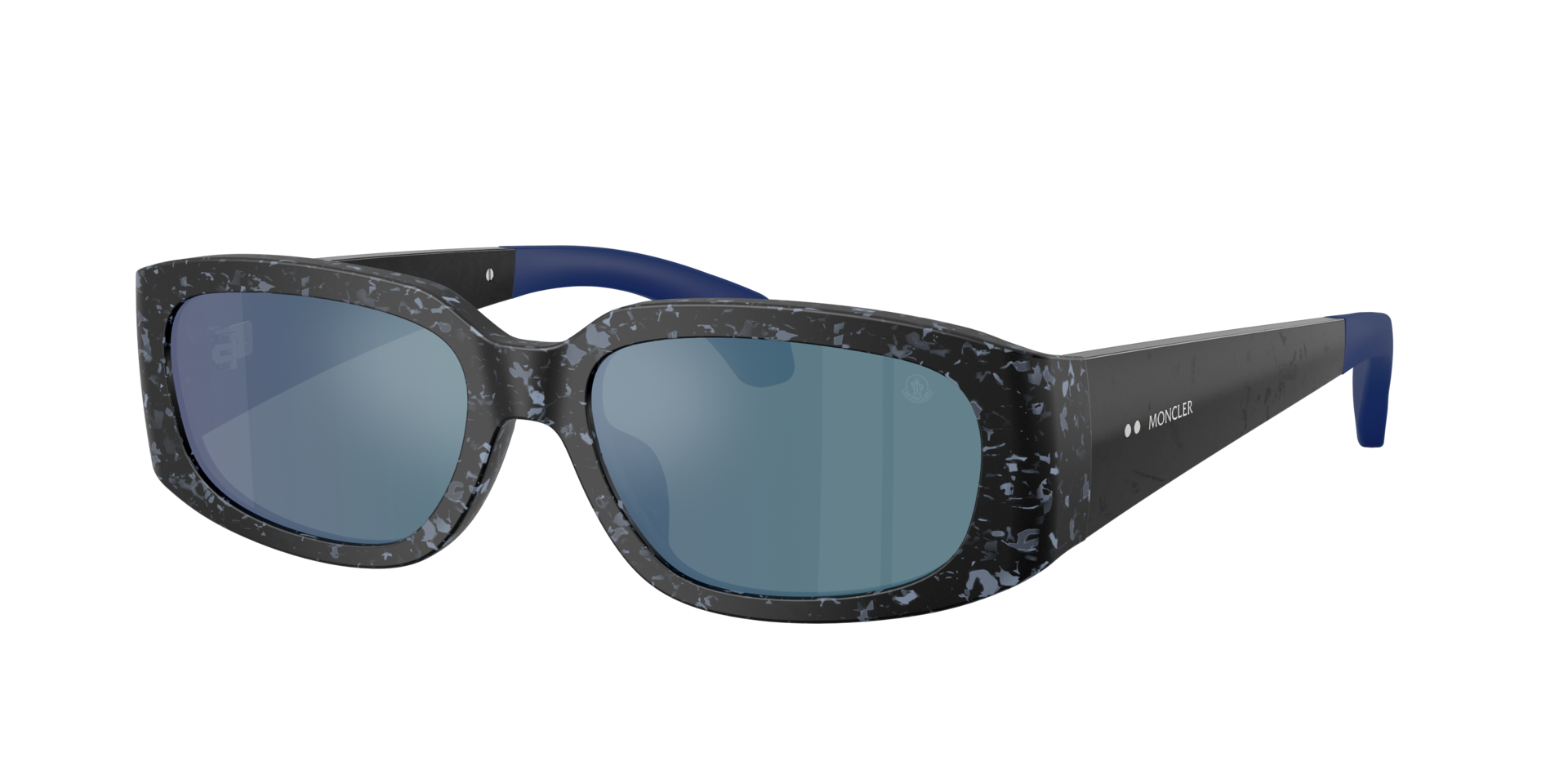 Moncler Unisex Sunglass ME6014U Lumin -  Frame color: Matte Granite, Lens color: Mirror Blue