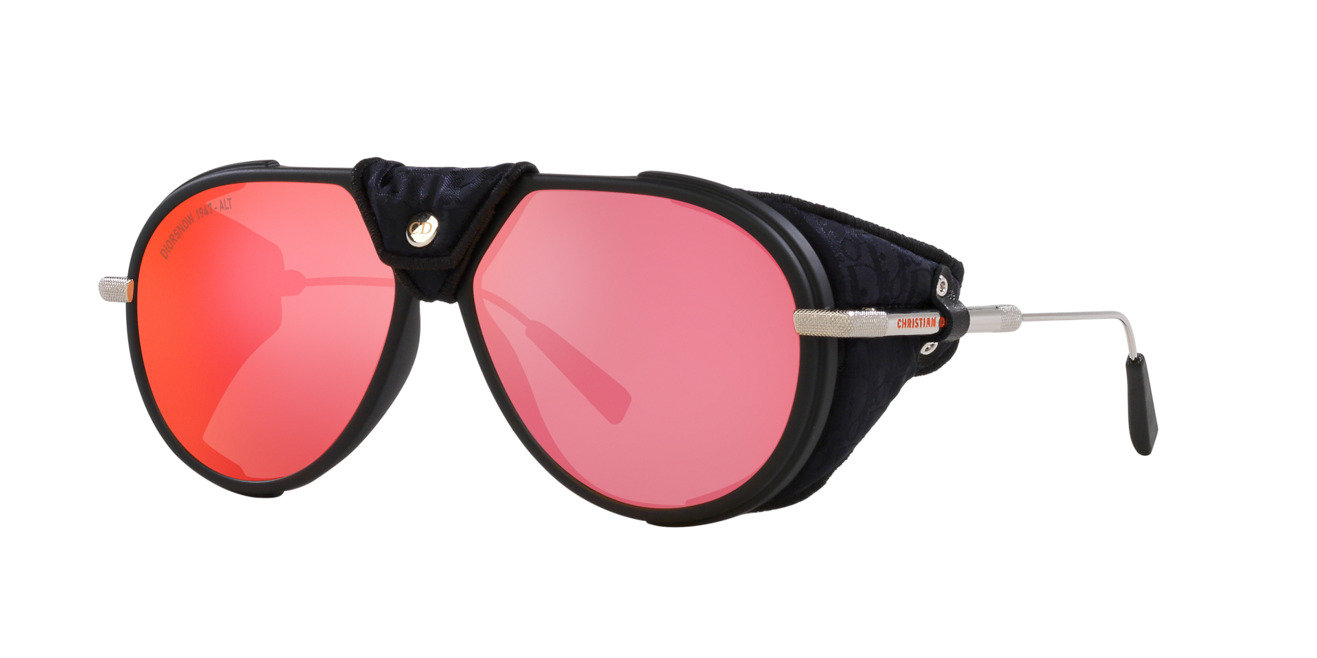 DIOR Homme Sunglass DiorSnow A1I - Couleur du Monture Noir mat Couleur de Lentille Rouge effet miroir 700 €