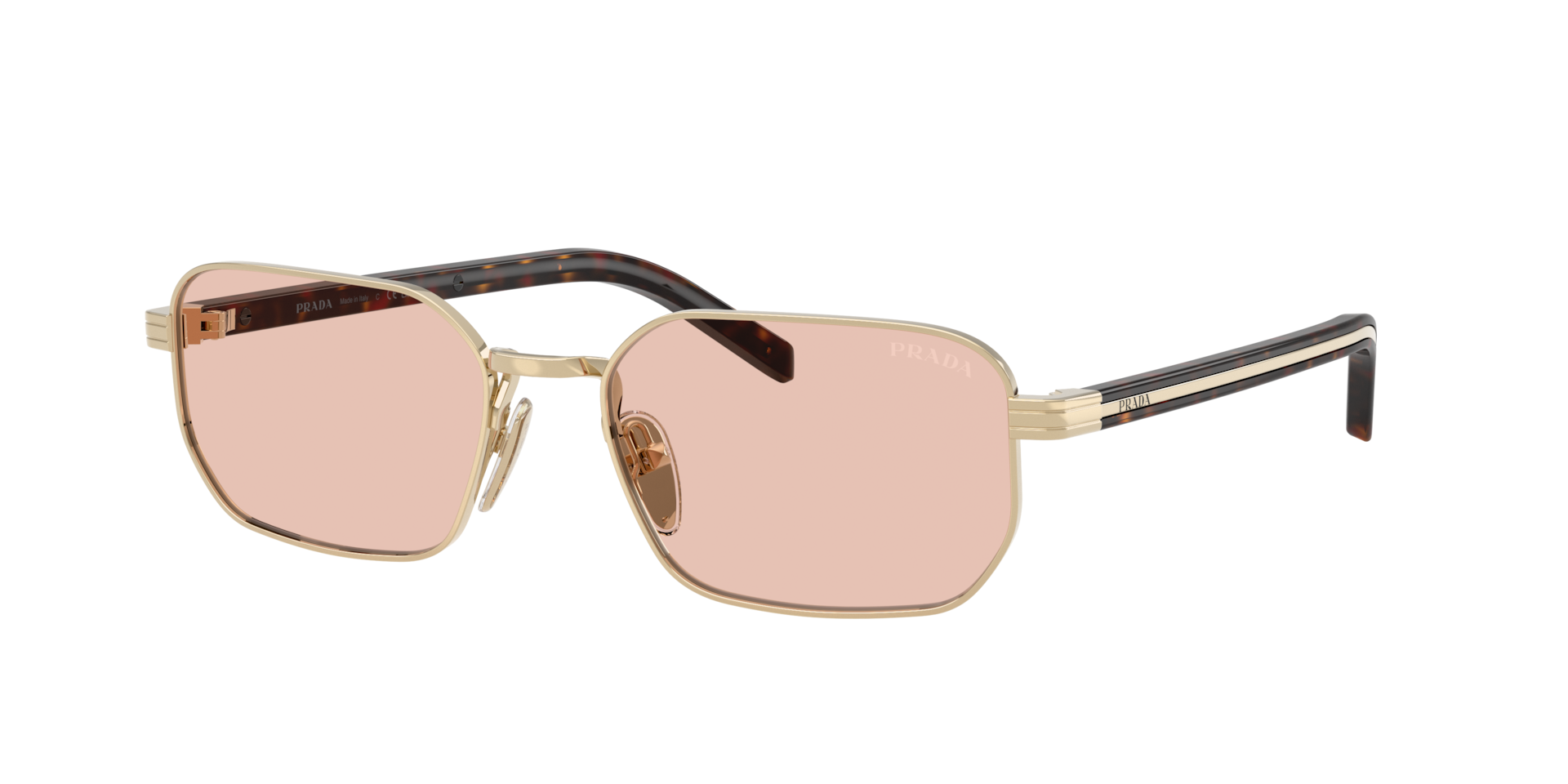 Prada Vrouwelijk Sunglass PR D62S - Framekleur: Glanzend lichtgoud, Lenskleur: Rosa Antico Bio