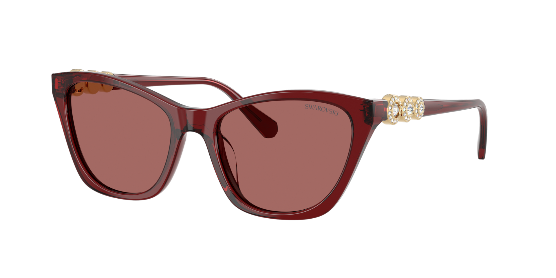 Swarovski Violet Woman Sk6068u 107369 Sunglasses Acetate Red Cat Eye Normal - Image 2