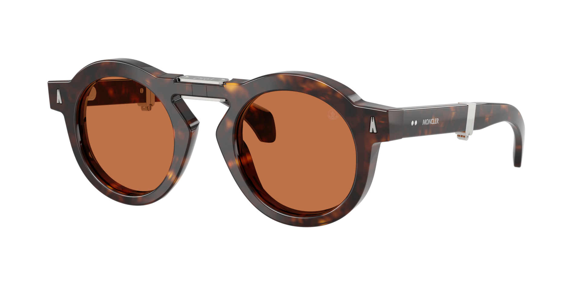 Moncler Unisex Sunglass Glisse -  Frame color: Shiny Havana, Lens color: Brown Solid