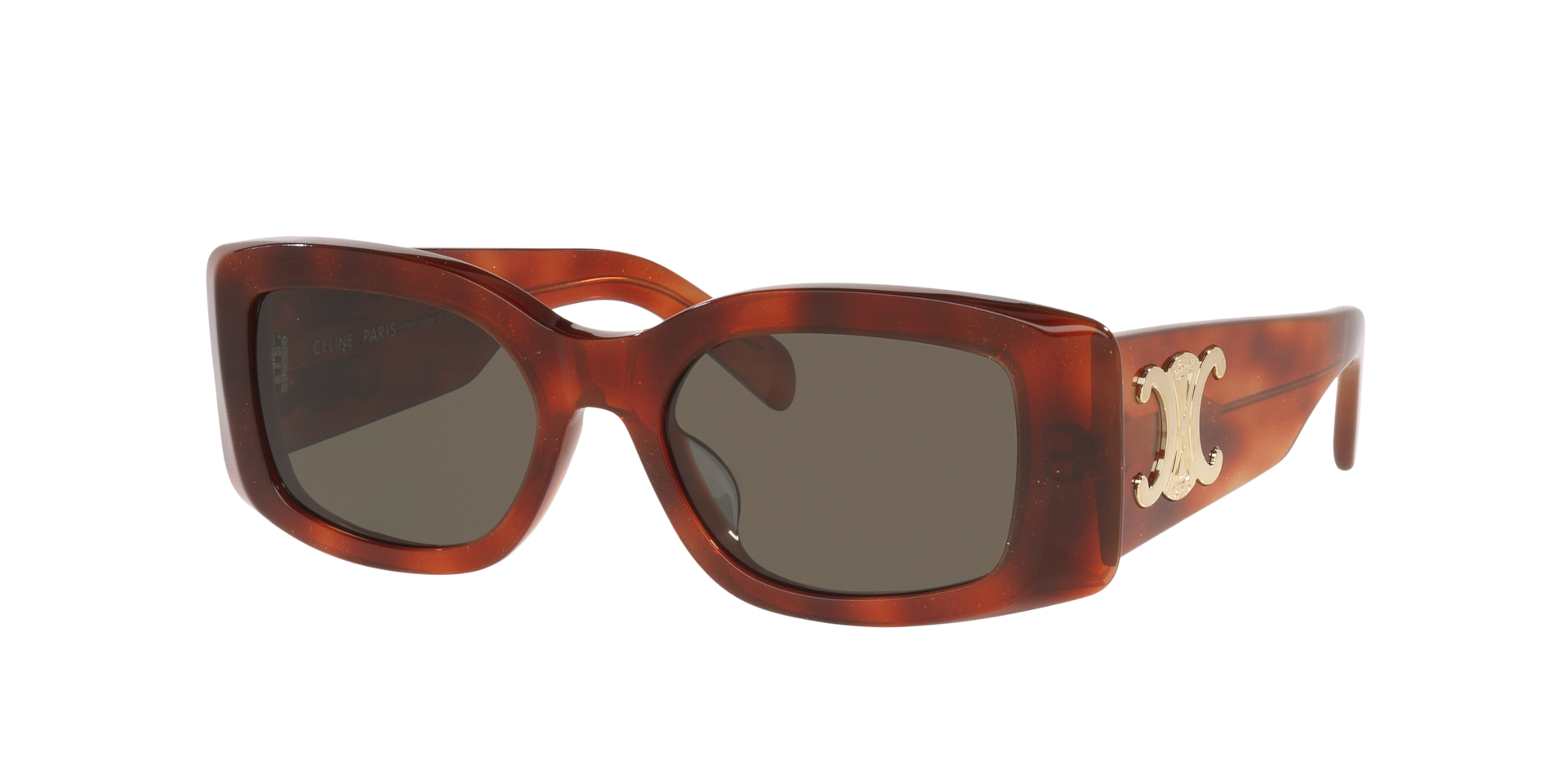 Celine Femme Sunglass Triomphe CL40282U - Couleur du Monture caille de tortue Or Couleur de Lentille Brun 225 €