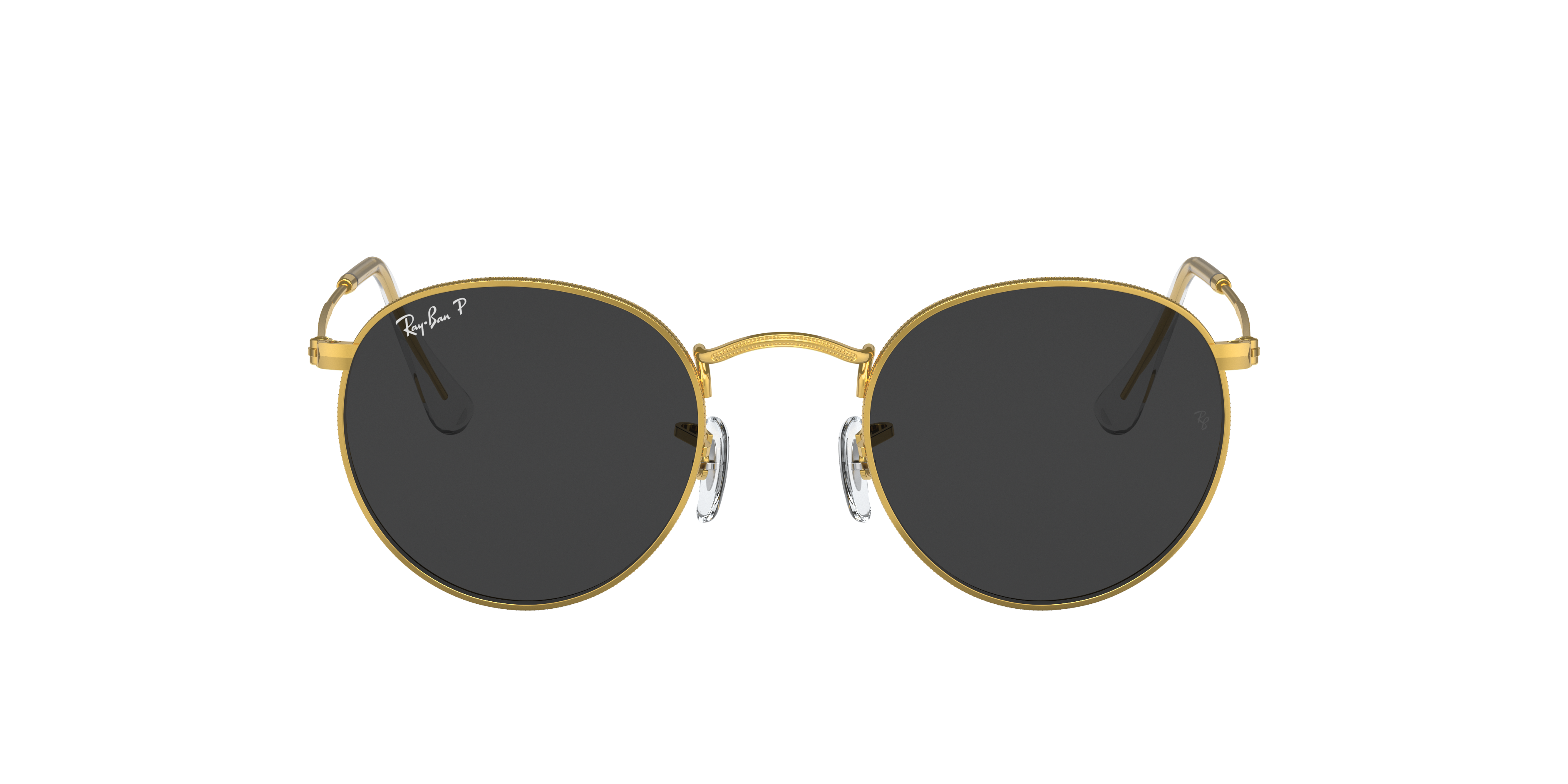 Ray-Ban Round Metal L (53 - 21) with Black lenses and Gold frame