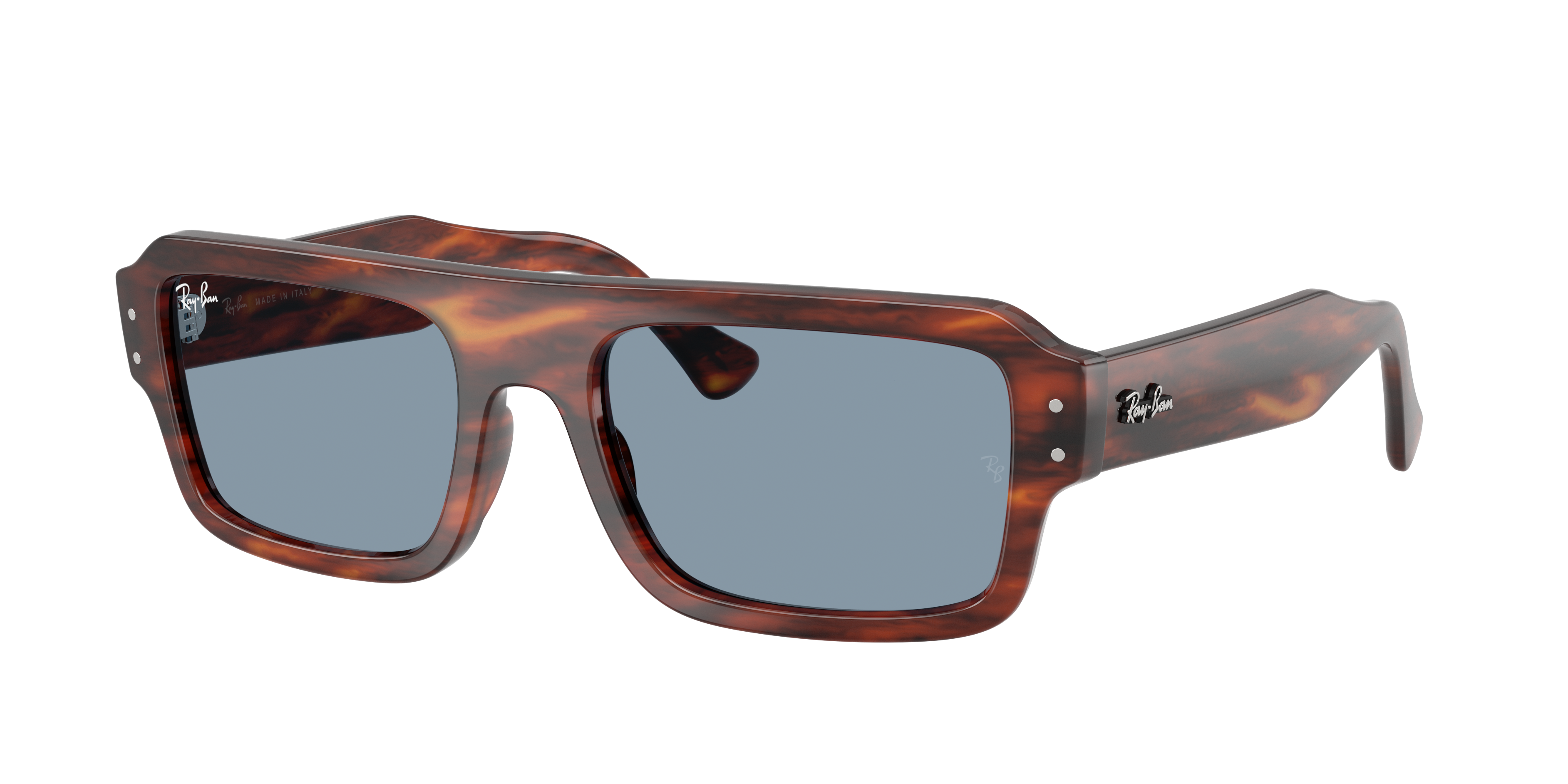 Ray-Ban Flacko Bio-Based L (53 - 20) with Blue lenses and Brown