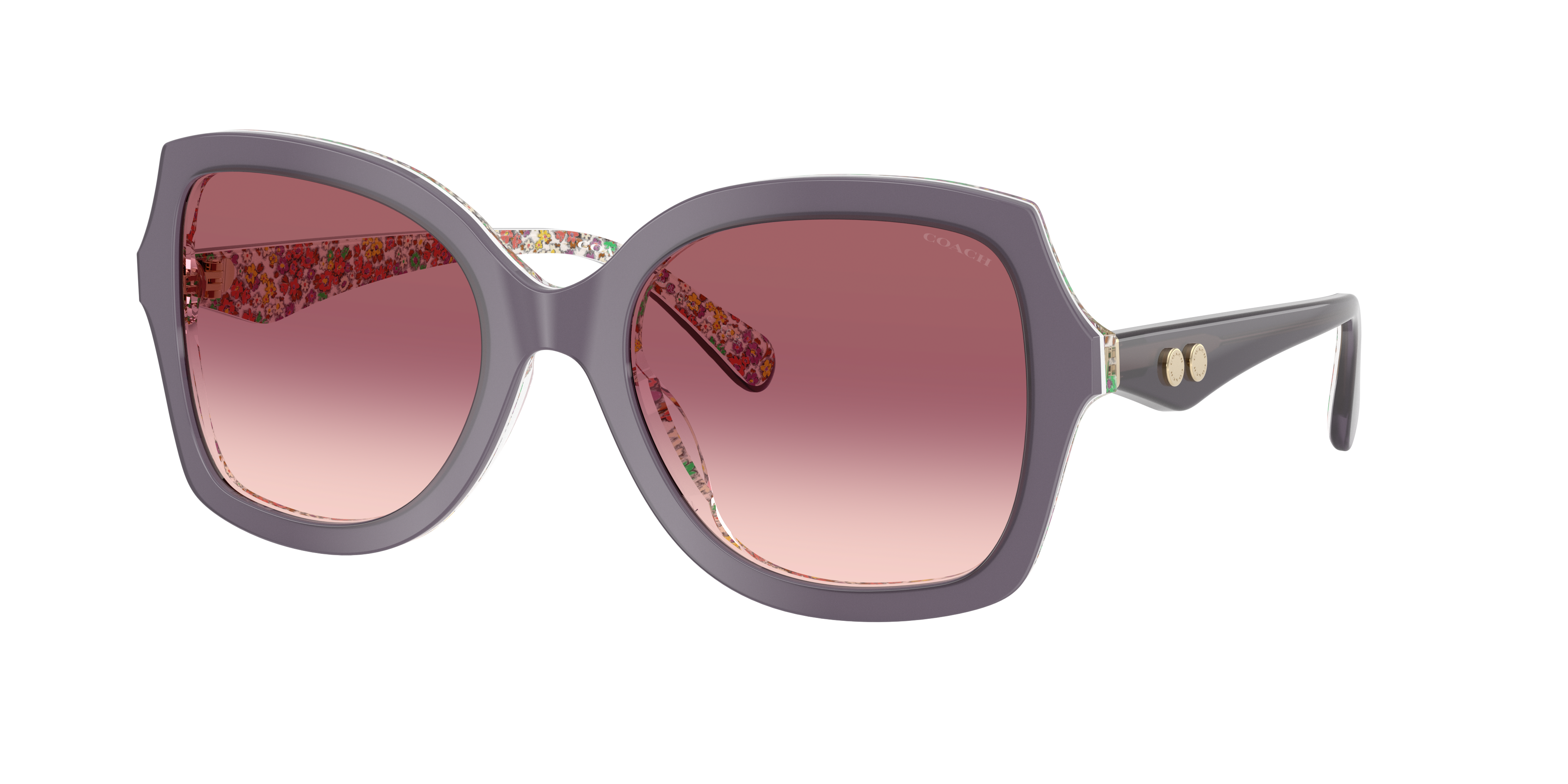 Coach Woman Sunglass CW225 -  Frame color: Milky Violet/Floral Field, Lens color: Purple Pink Gradient