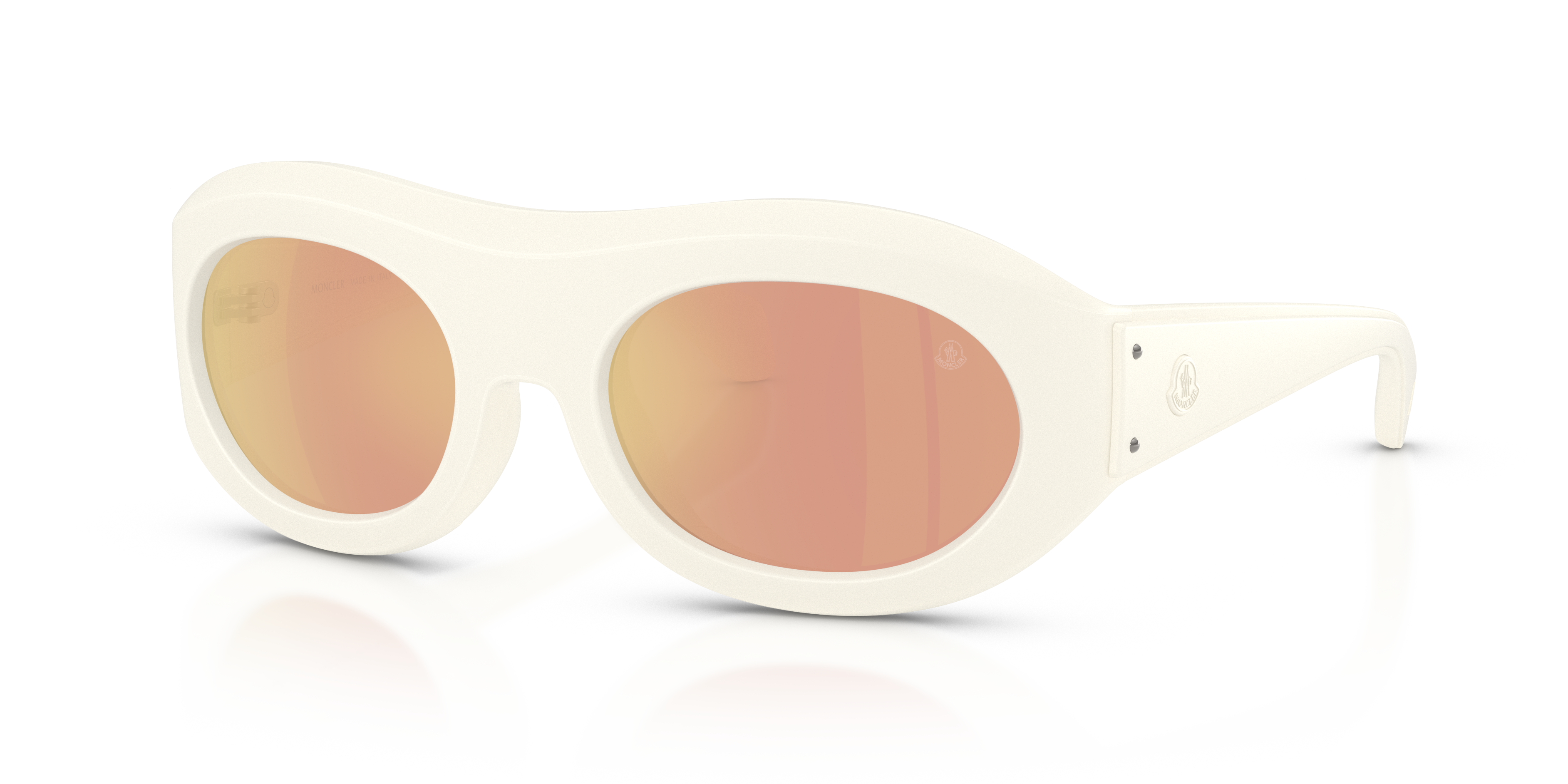 Moncler ME8015U Ramillon L (54 - 21) with Gold lenses and White