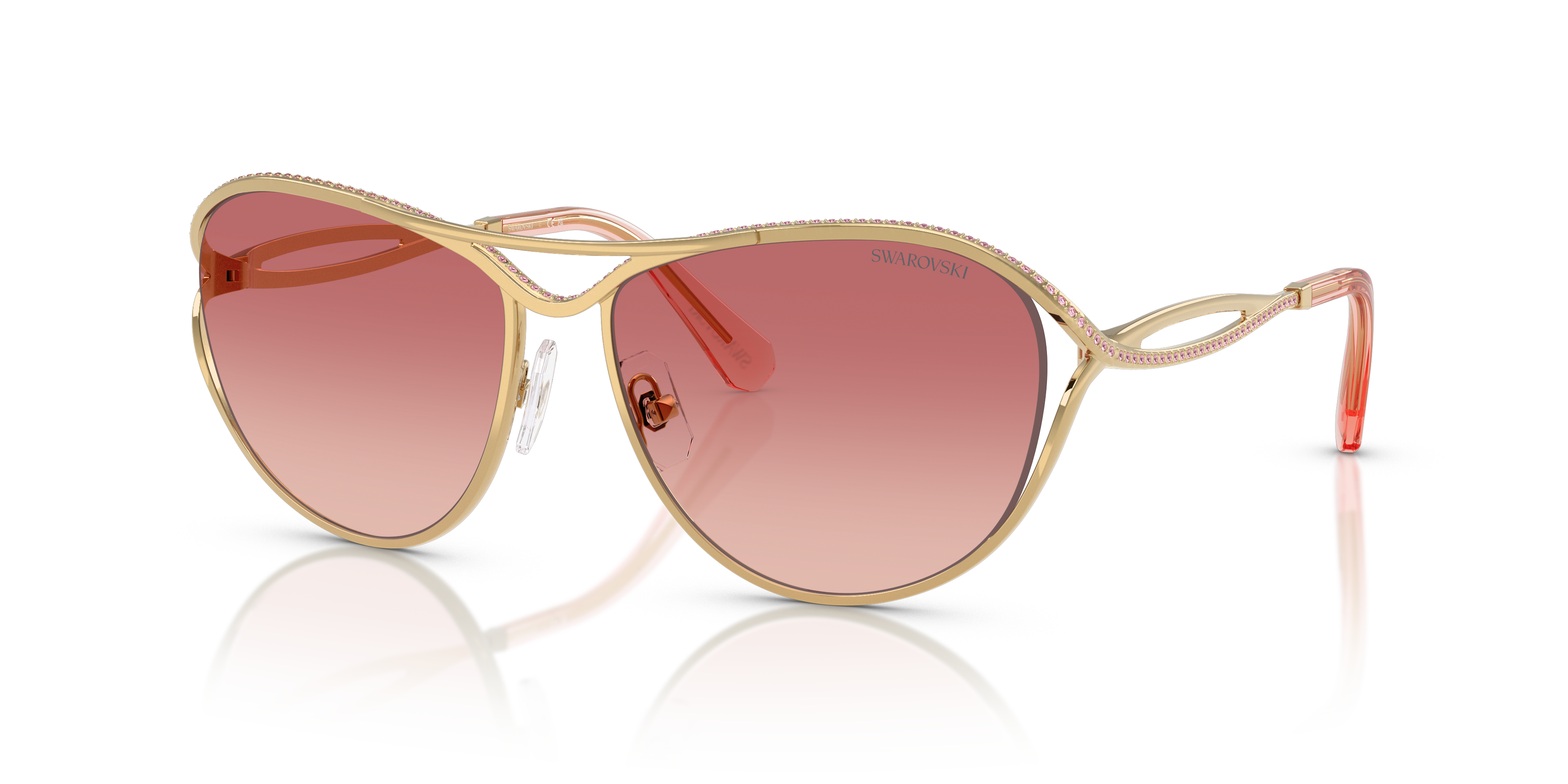 Swarovski SK7028 L (59 - 15) with Pink lenses and Gold frame