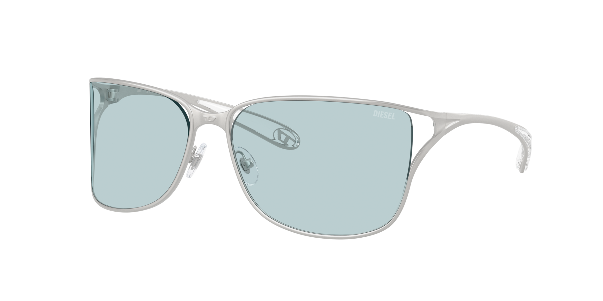 Diesel Unisex Sunglass DL1019 -  Frame color: Matte Silver, Lens color: Light Blue