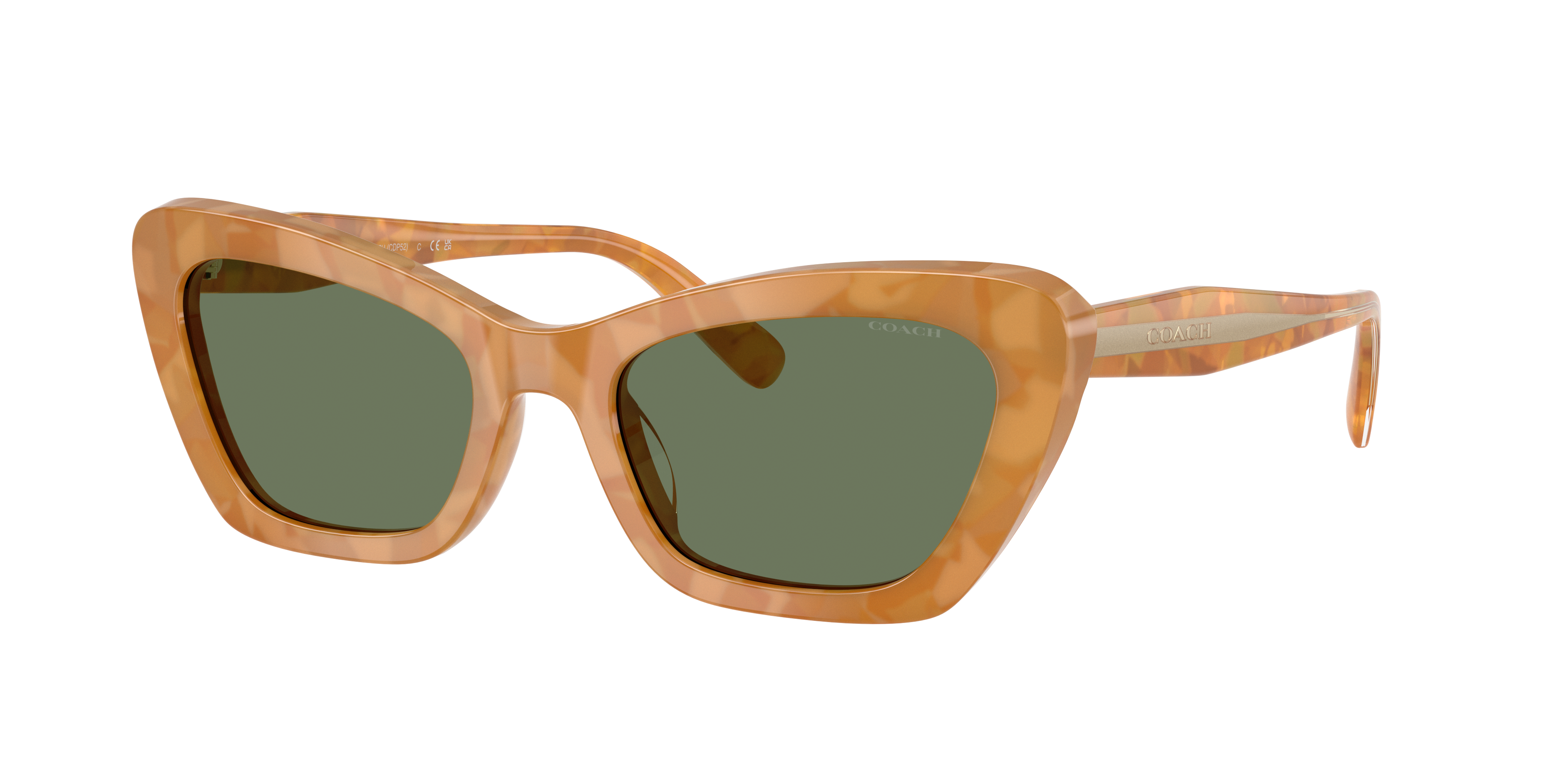 Coach Woman Sunglass CDP52 -  Frame color: Blonde Tortoise, Lens color: Green Solid