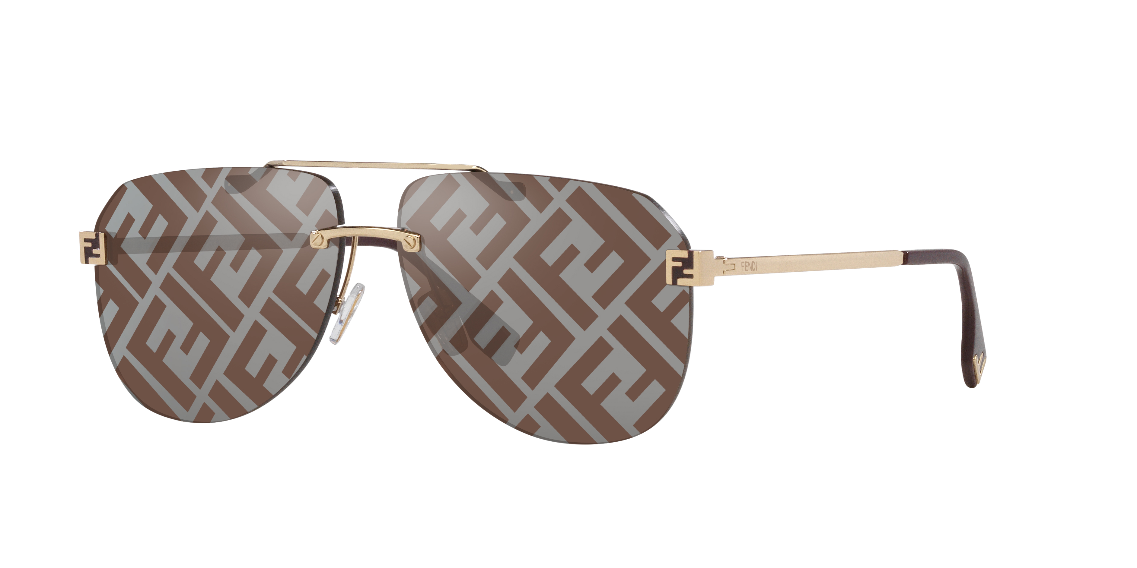 Fendi Fendi Sky Fe40115U L (61 - 13) with Brown lenses and Gold