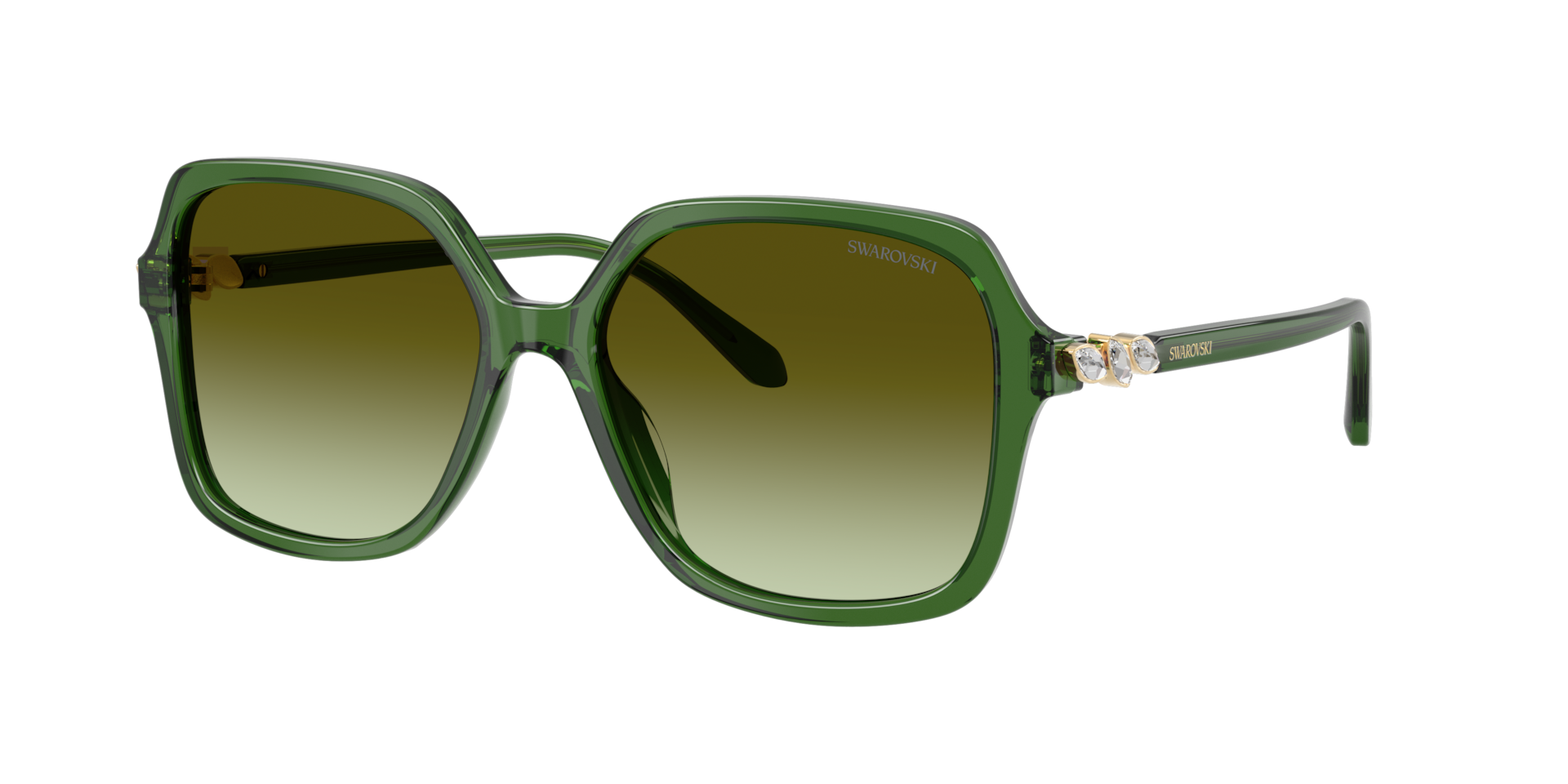 Swarovski Brown Woman Sk6067 1081E8 Sunglasses Acetate Green Squared Normal Nuanced - Image 2