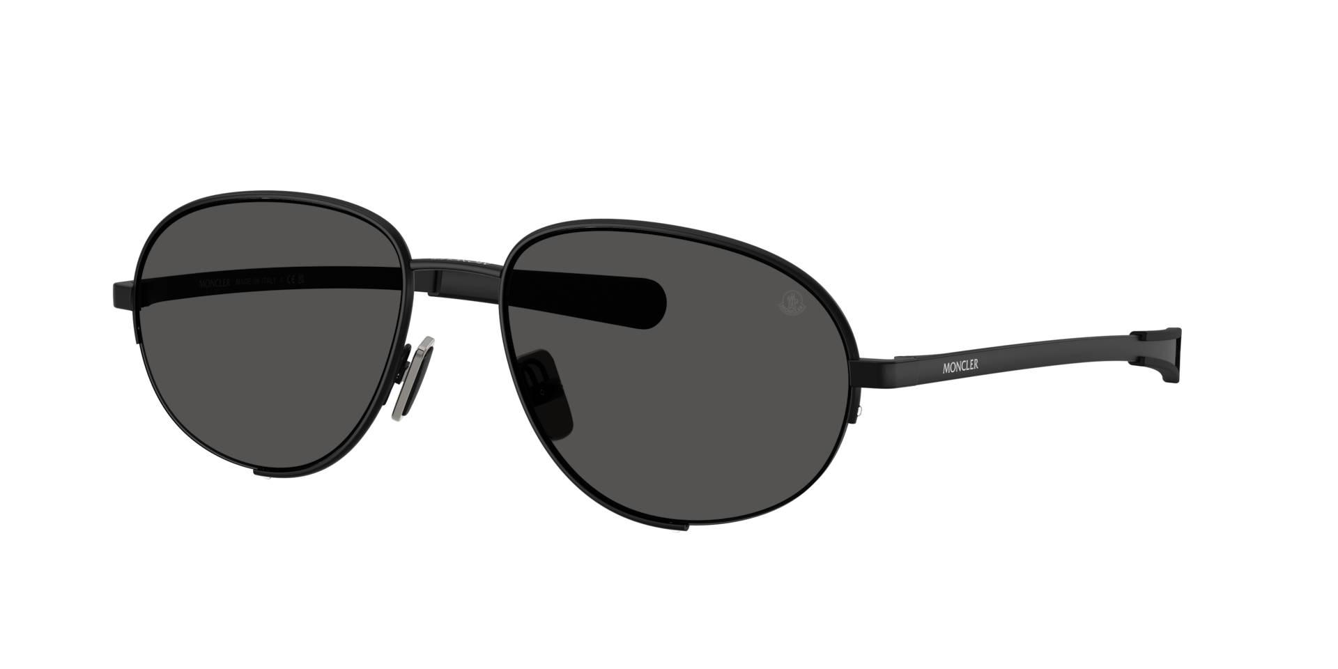 Moncler Unisex Sunglass Circuit - Frame color: Matte Black, Lens color: Solid Grey