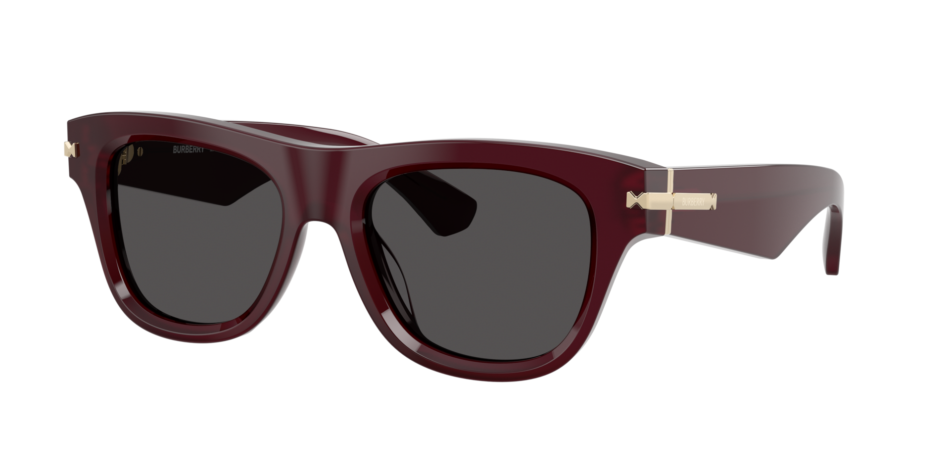 Burberry Mann Sunglass BE4438U - Rahmenfarbe: Bordeaux, Linsenfarbe: Dunkelgrau
