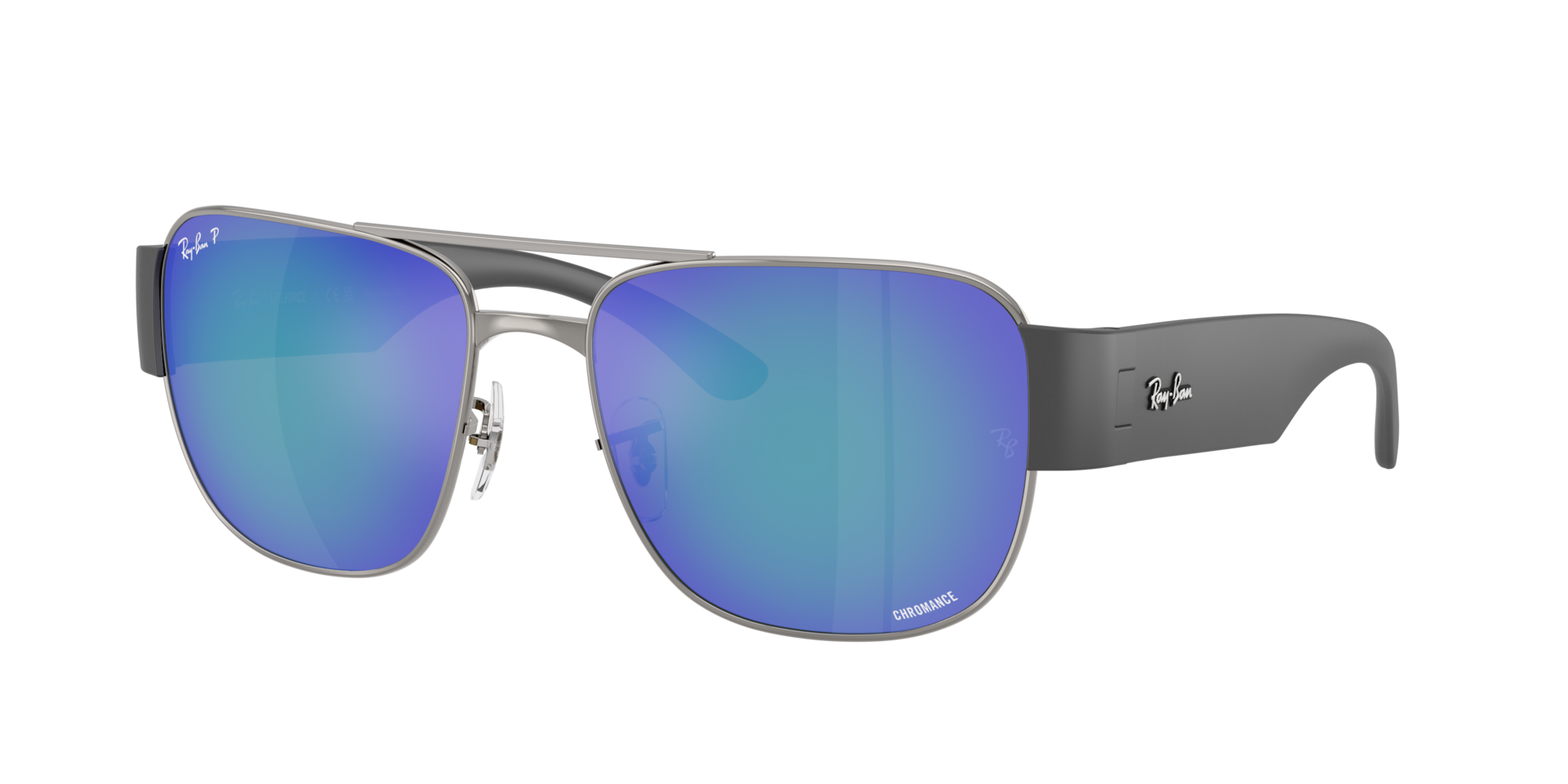 Ray-Ban Unisex Sunglass RB3756 Polarized+ Lenses -  Frame color: Gunmetal, Lens color: Polarised Grey Mirror Blue