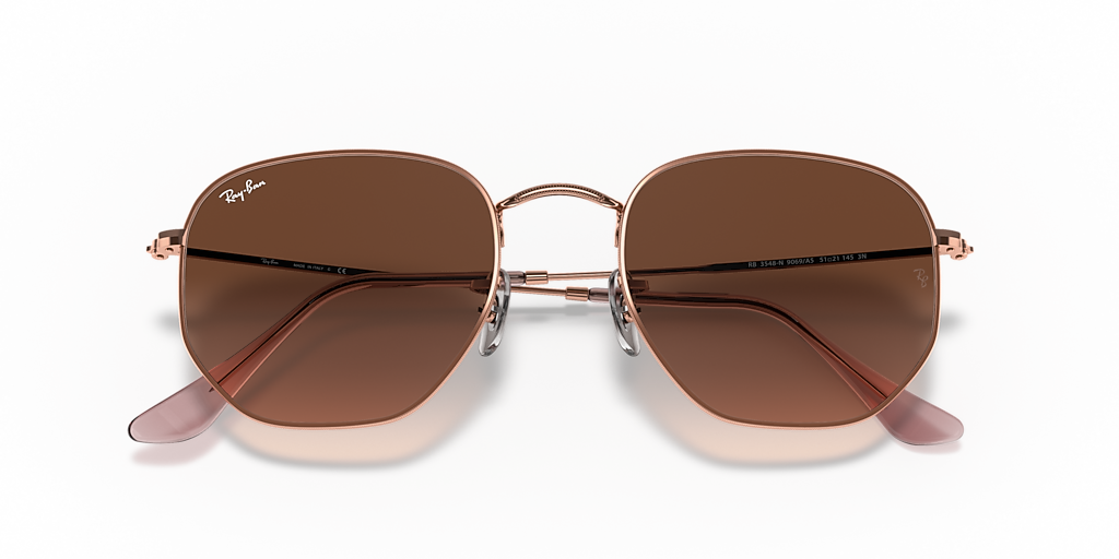 Ray-Ban Hexagonal Flat Lenses M (51 - 21) with Brown lenses and
