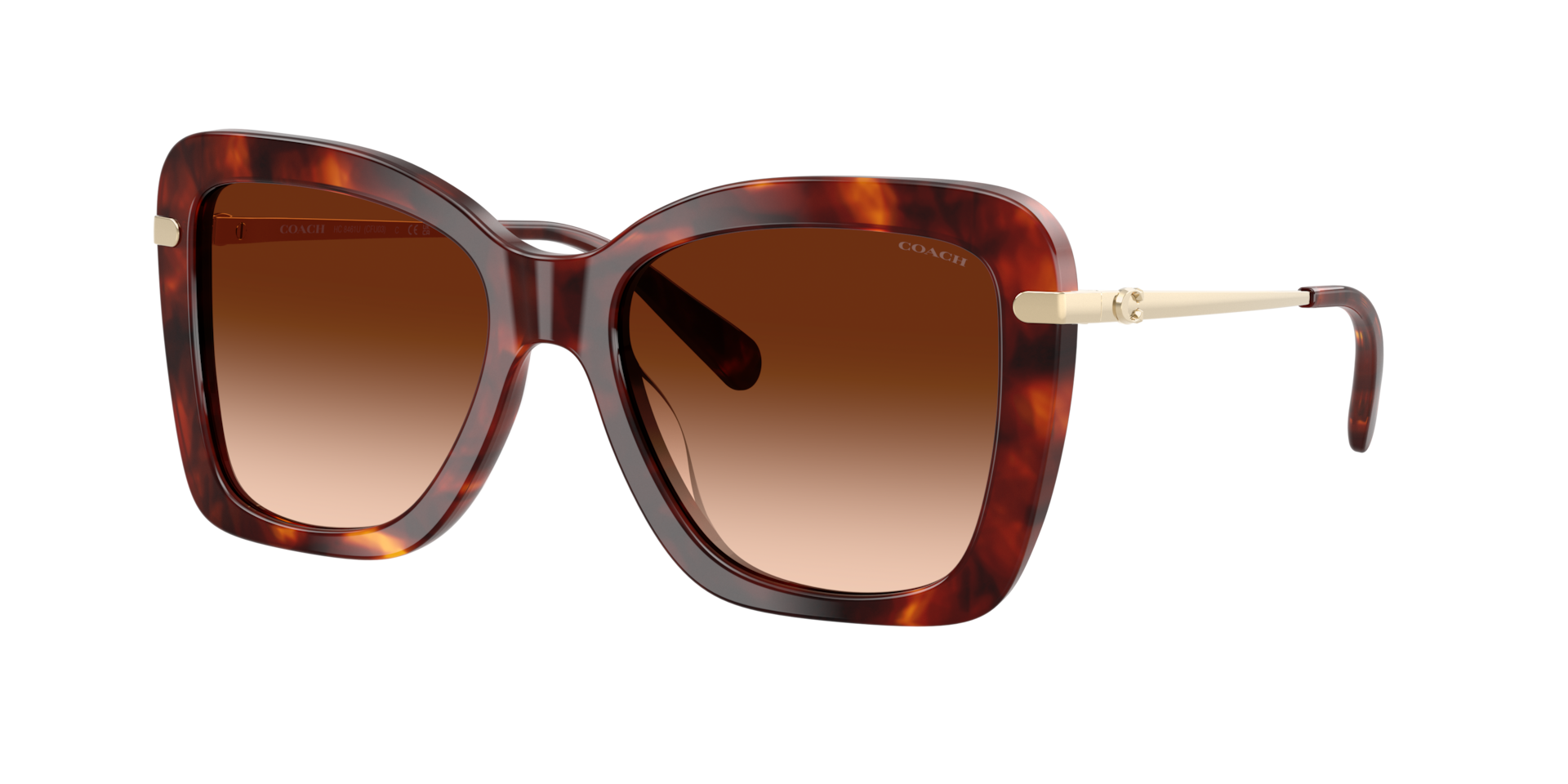 Coach Woman Sunglass CFU03 - Frame color: Walnut Tortoise, Lens color: Brown Gradient