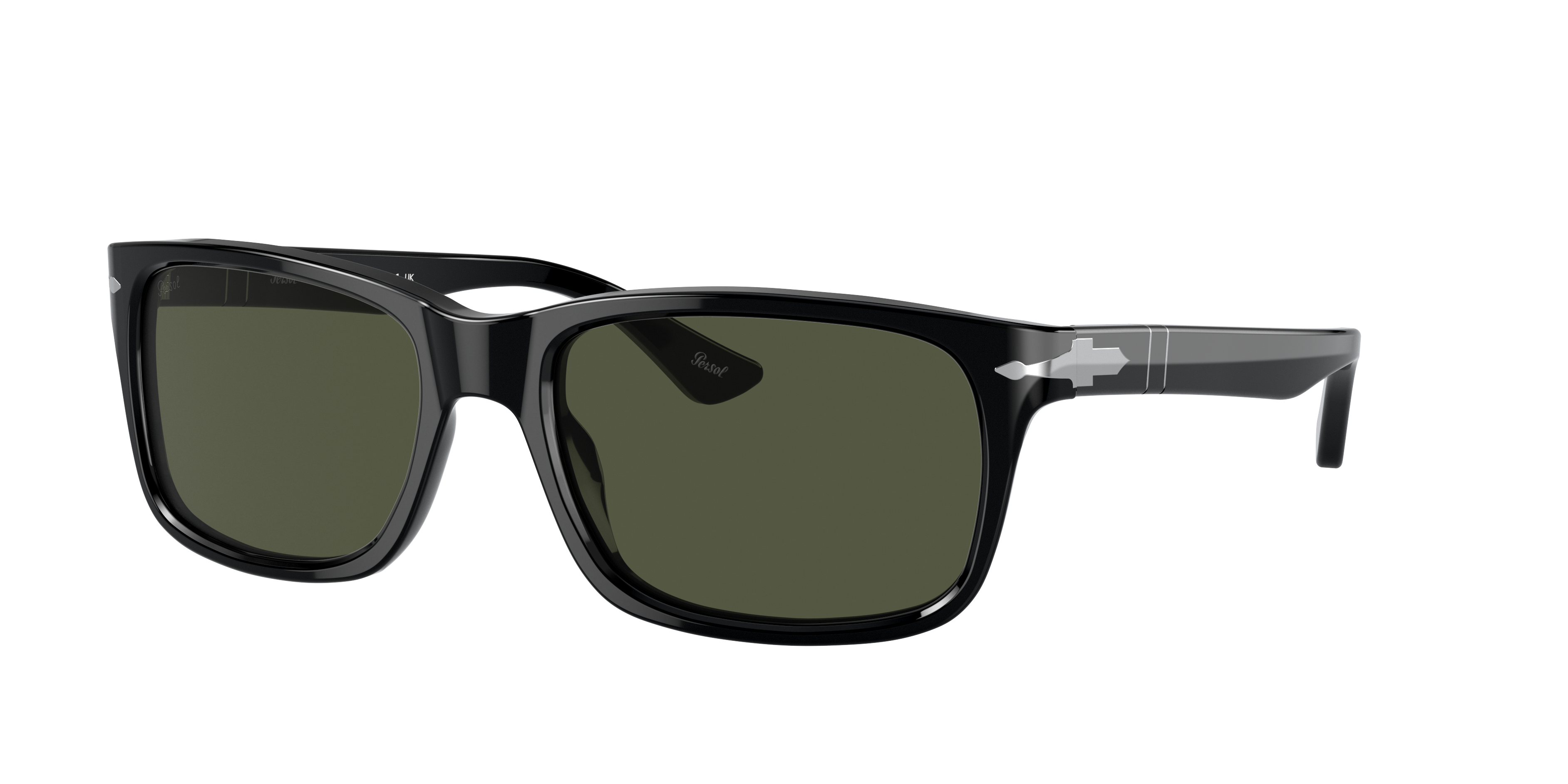 Persol PO3048S XL (58 - 19) with Green lenses and Black frame